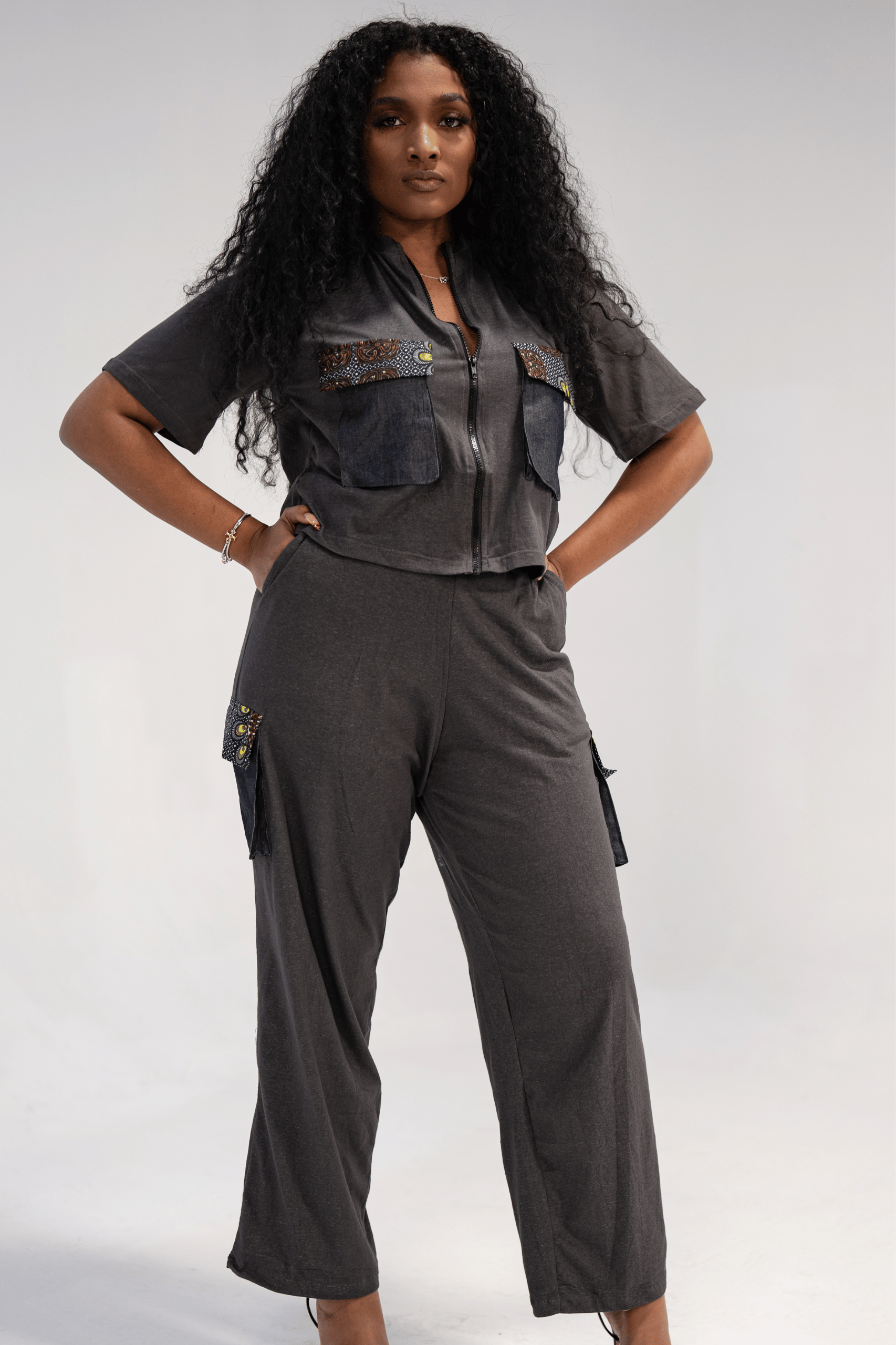 Akira Women's African Print Top and Pant (Mudcloth Cotton)