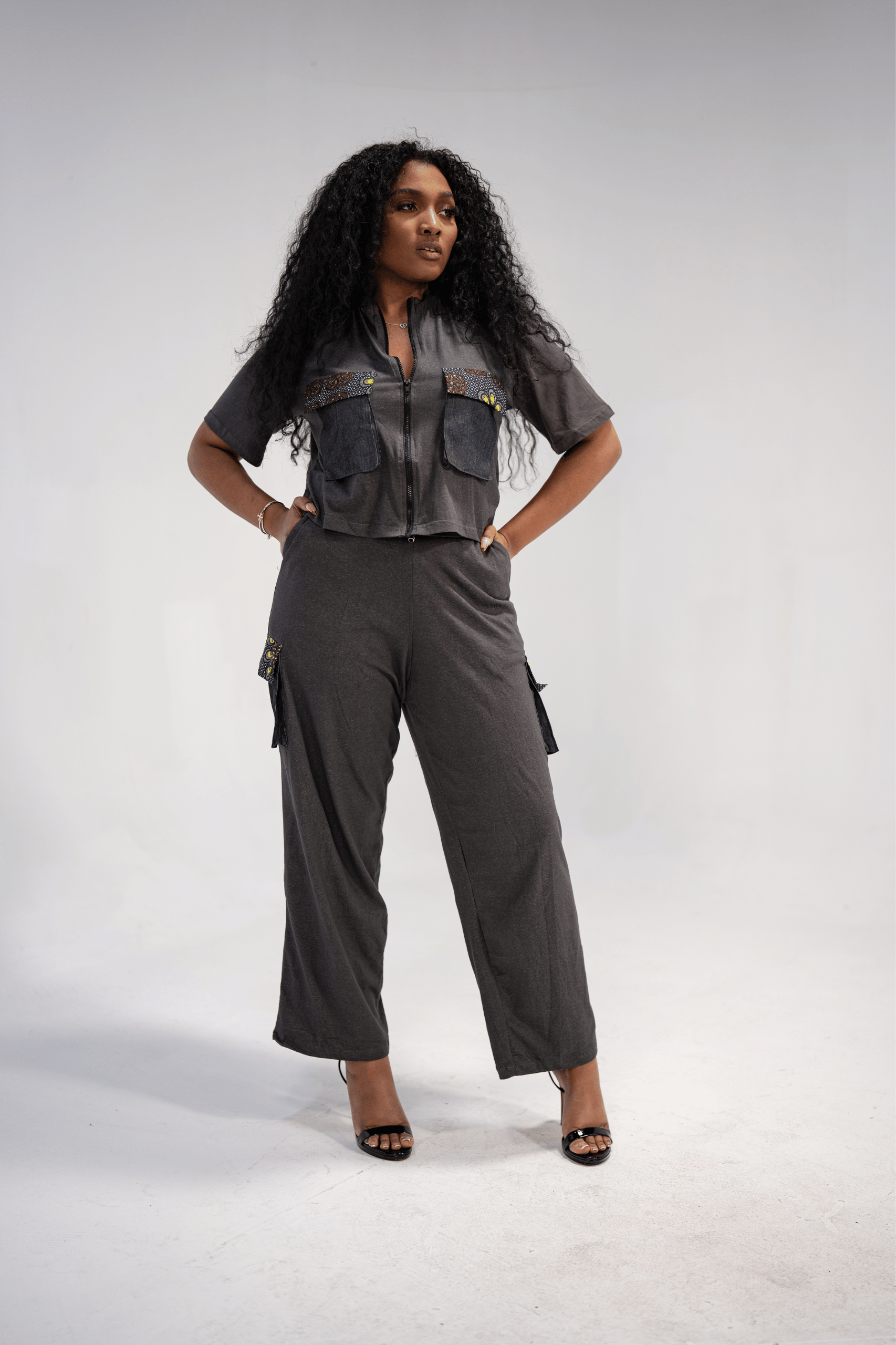 Akira Women's African Print Top and Pant (Mudcloth Cotton)