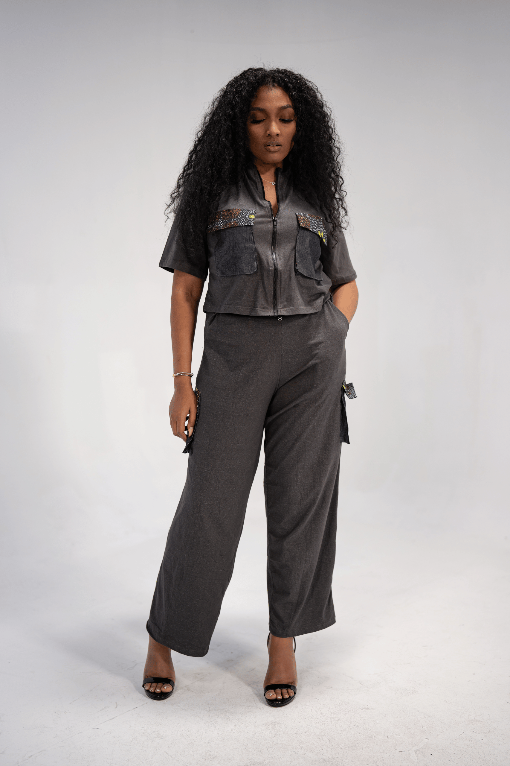 Akira Women's African Print Top and Pant (Mudcloth Cotton)