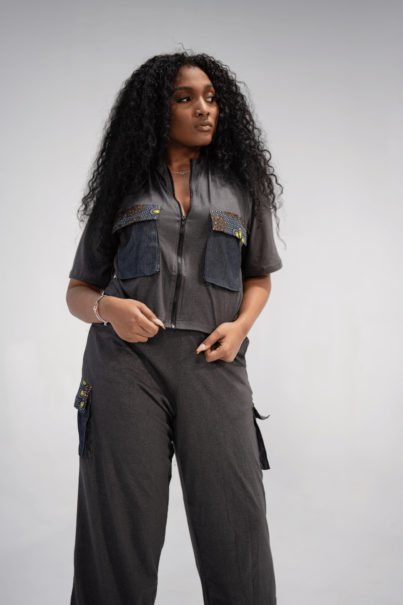 Akira Women's African Print Top and Pant (Mudcloth Cotton)