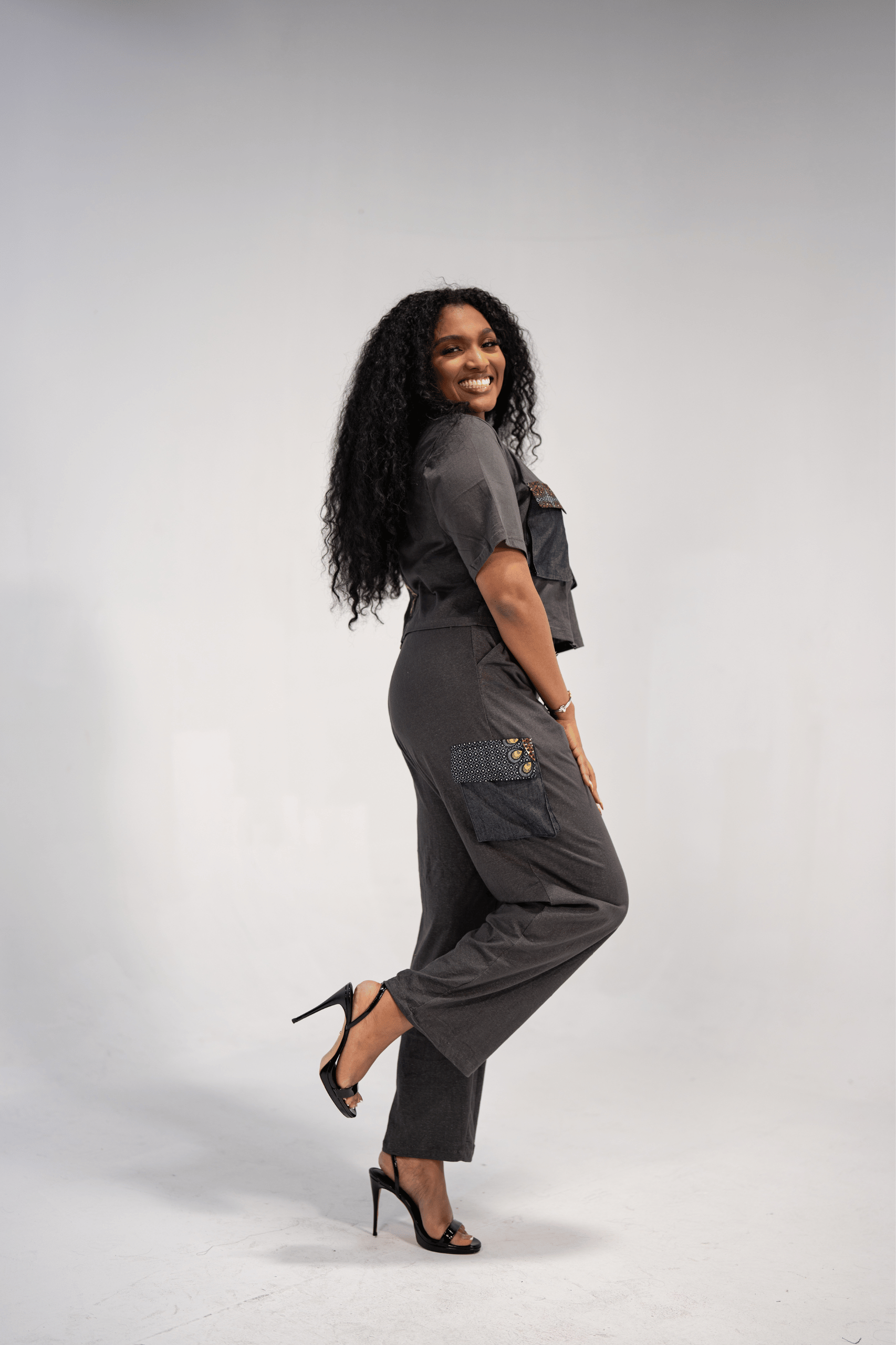 Akira Women's African Print Top and Pant (Mudcloth Cotton)