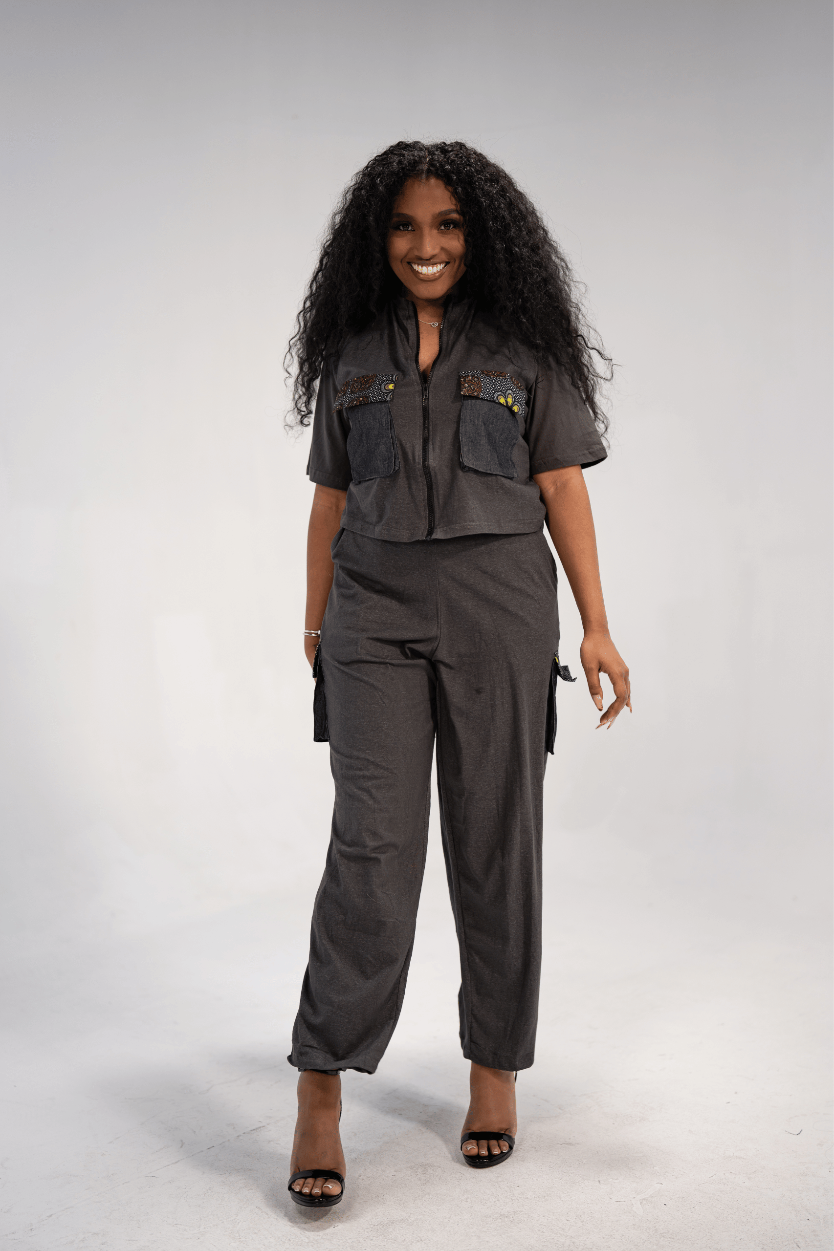 Akira Women's African Print Top and Pant (Mudcloth Cotton)