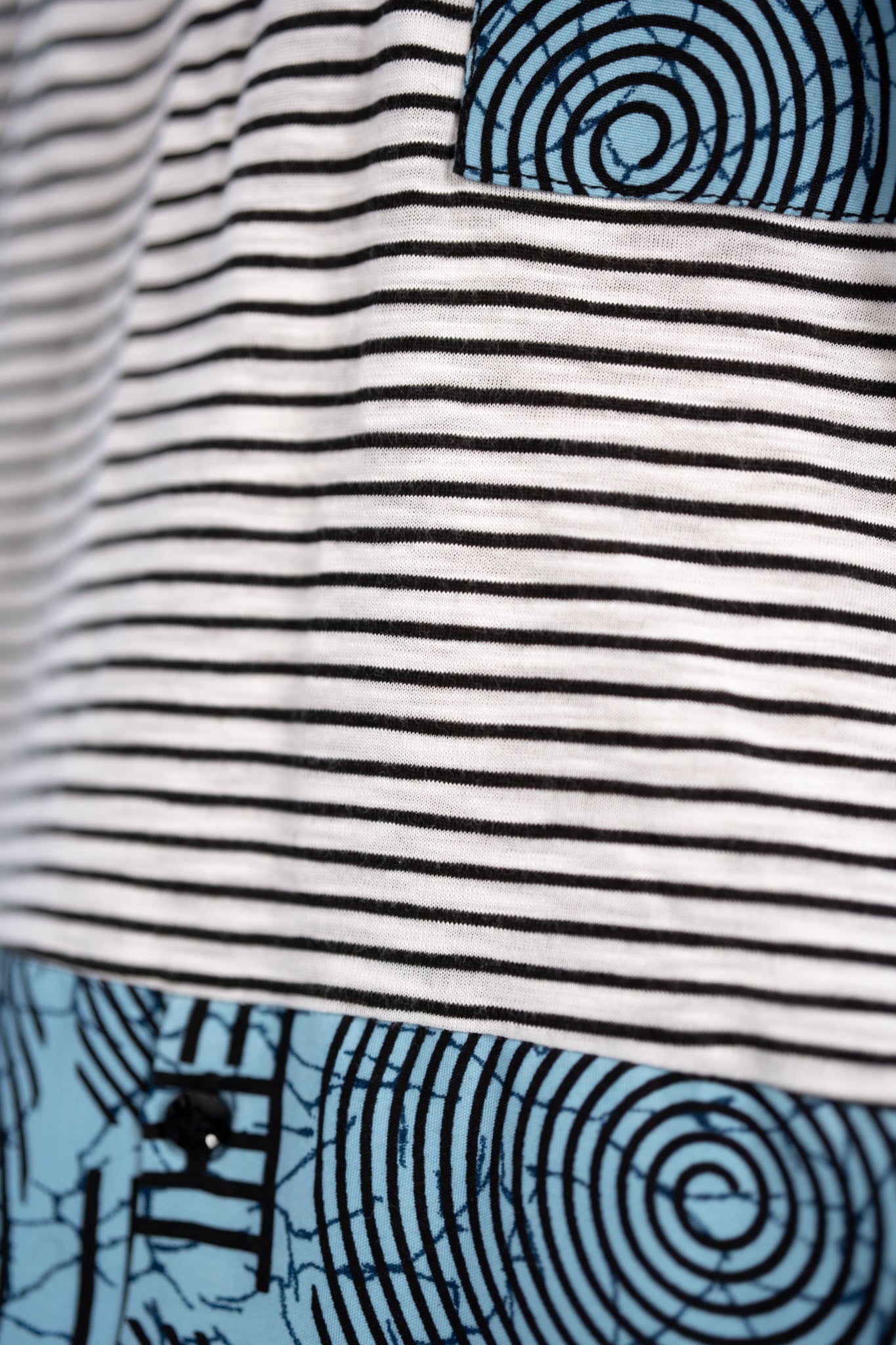 Afam men's African Print T-shirt (Blue/ White Mudcloth)