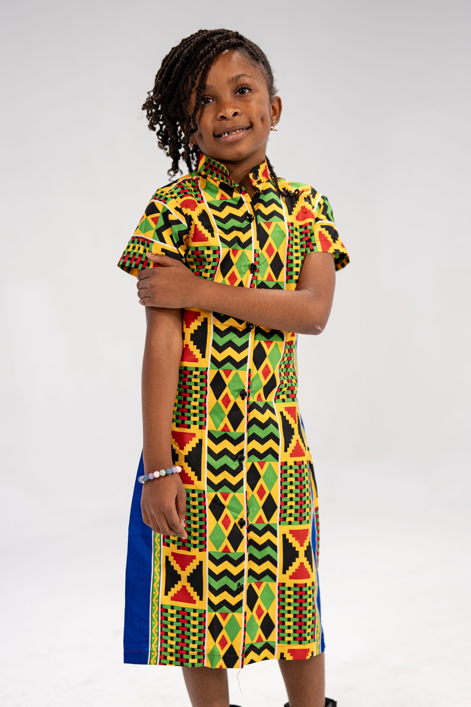 Binta Girls' African Print Dress (Abstract Prints)