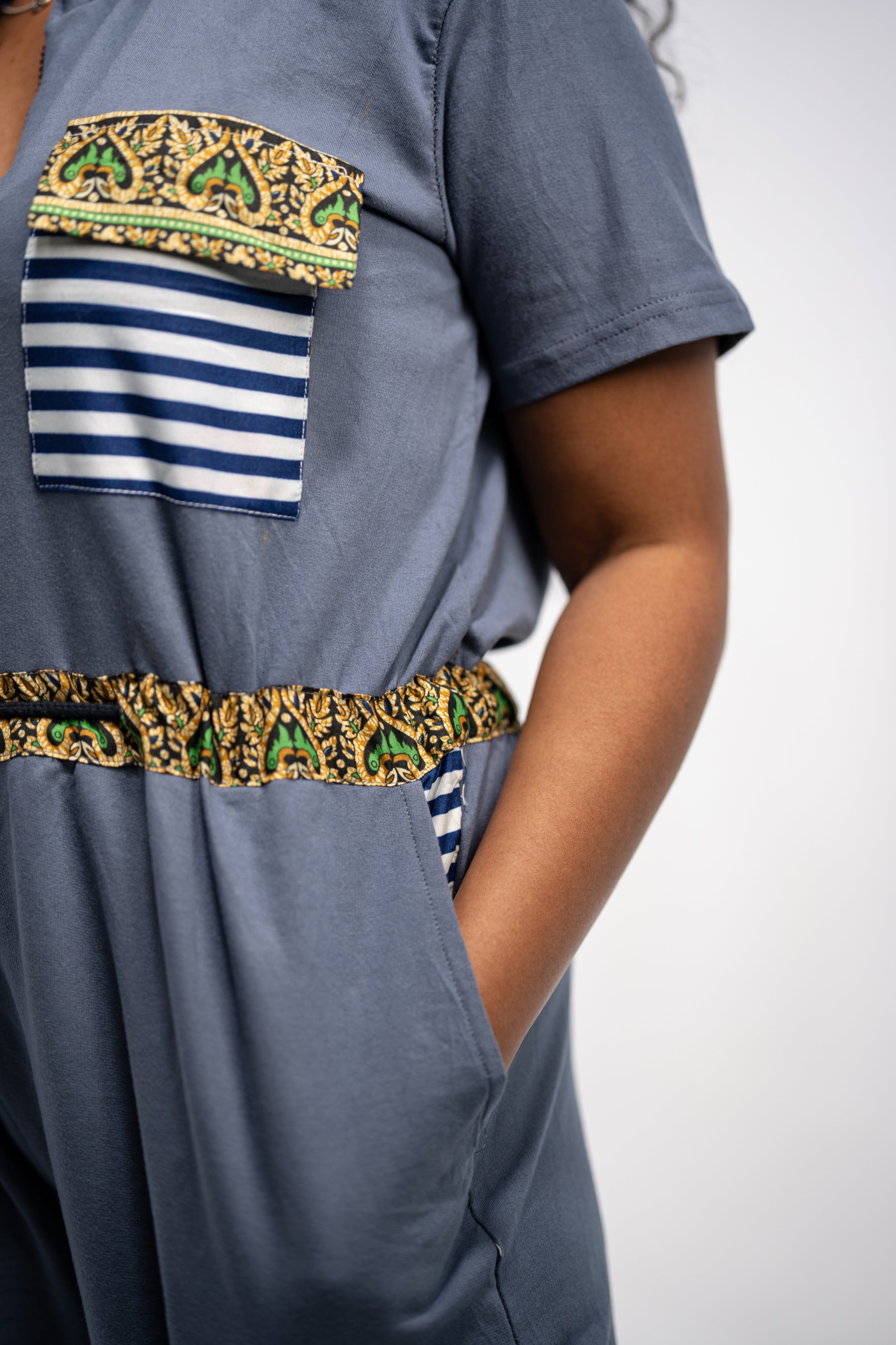 Dilichi Women's African Print Top and Pant ( Mudcloth on Cotton)