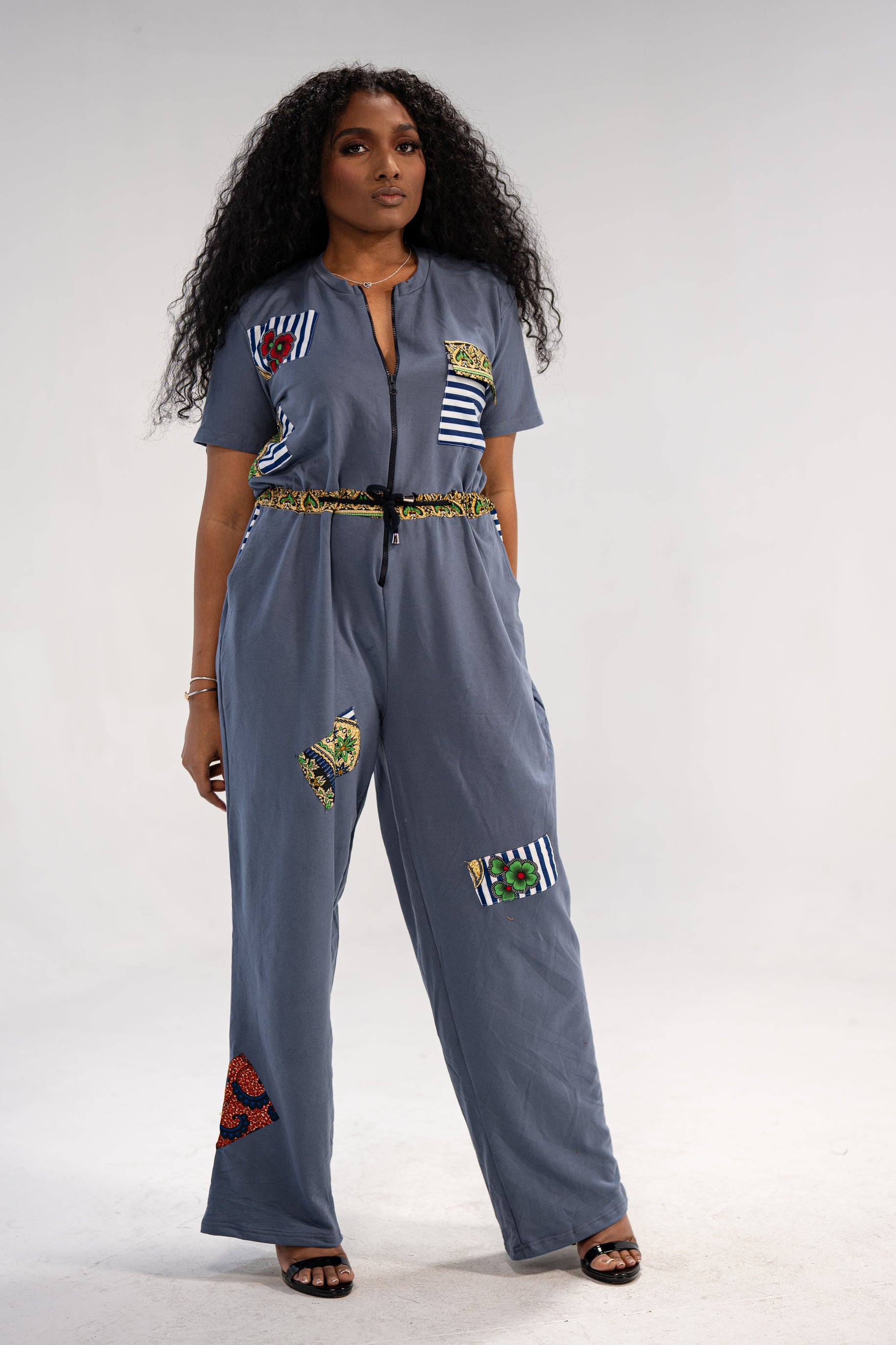 Dilichi Women's African Print Top and Pant ( Mudcloth on Cotton)