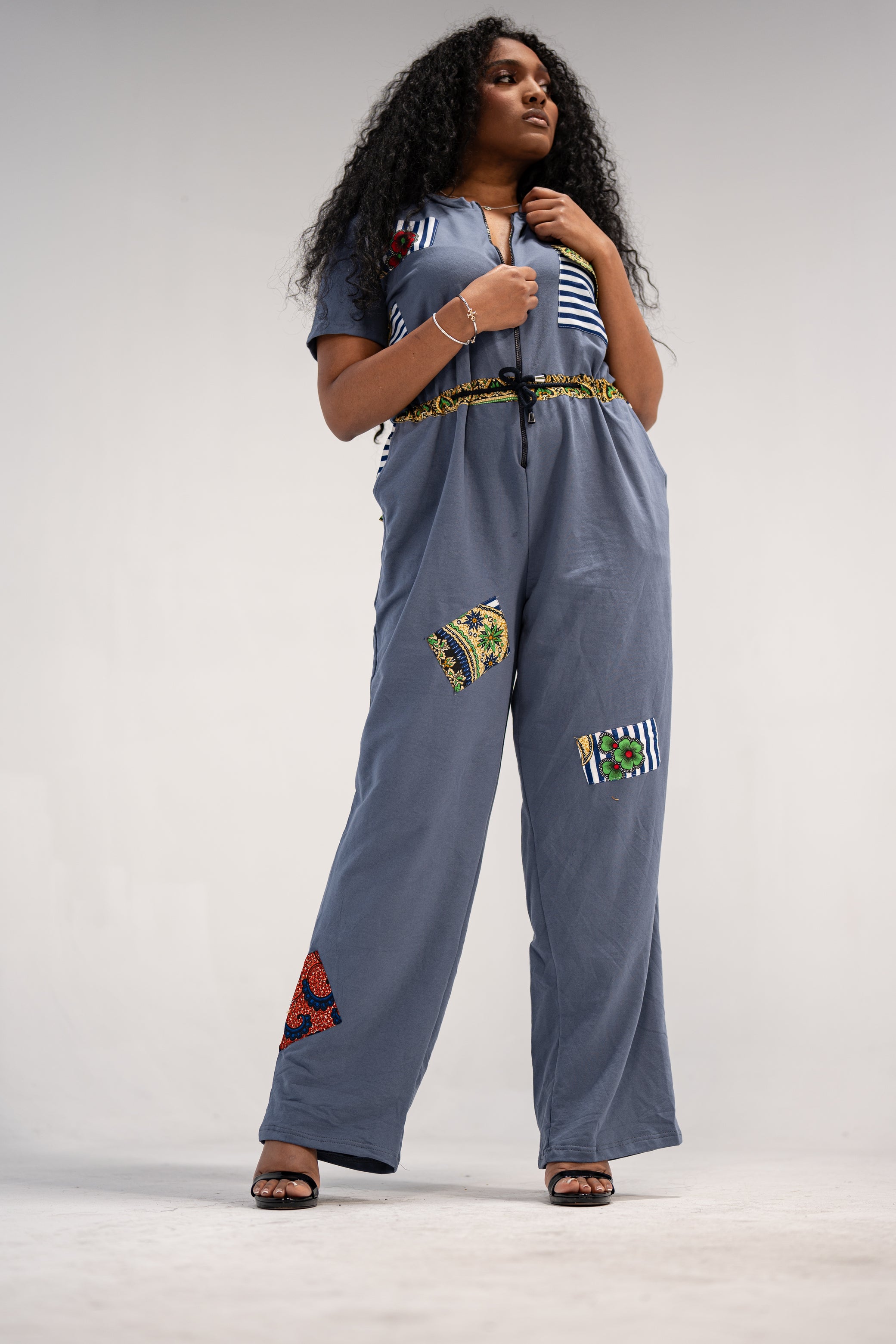 Dilichi Women's African Print Top and Pant ( Mudcloth on Cotton)