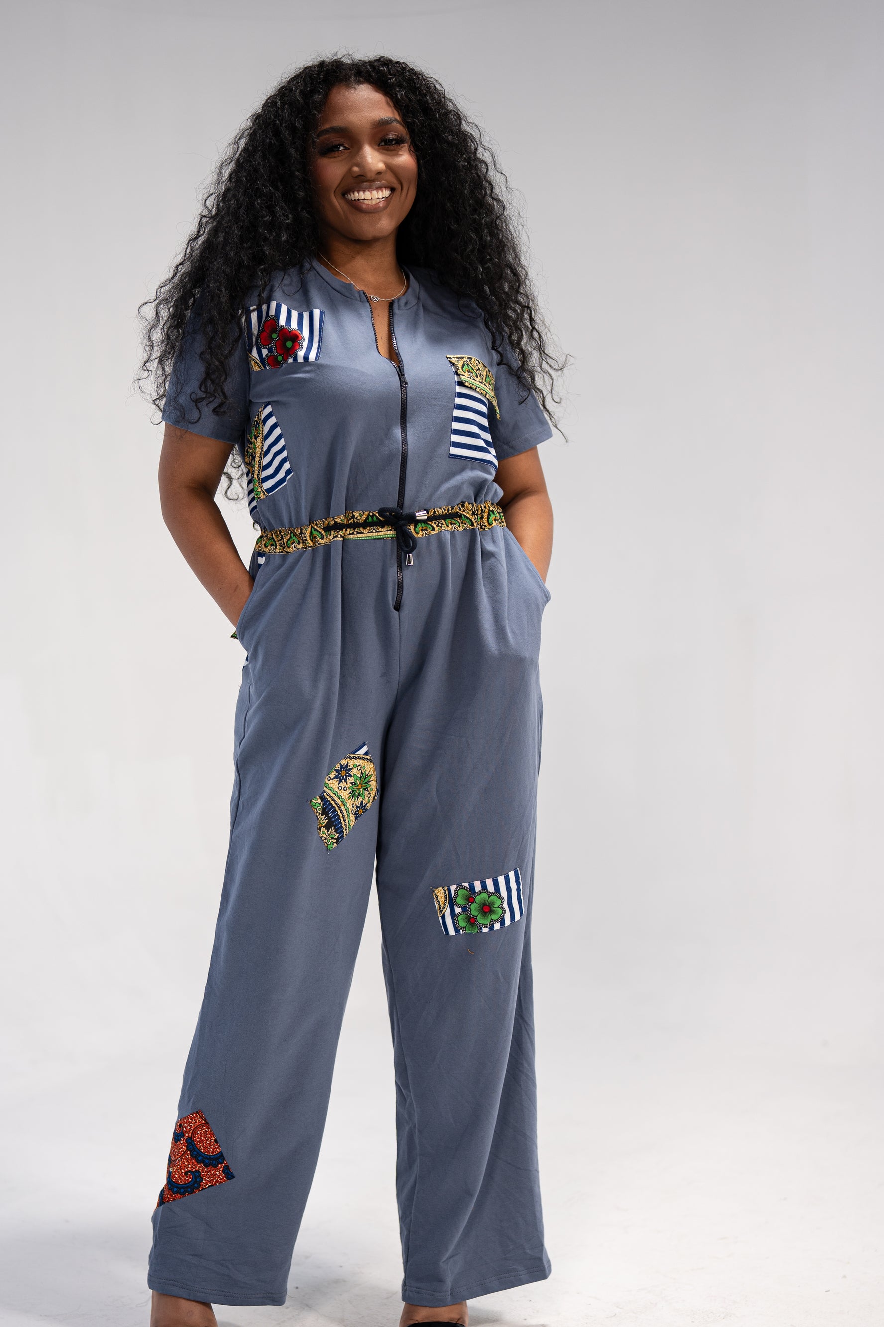 Dilichi Women's African Print Top and Pant ( Mudcloth on Cotton)