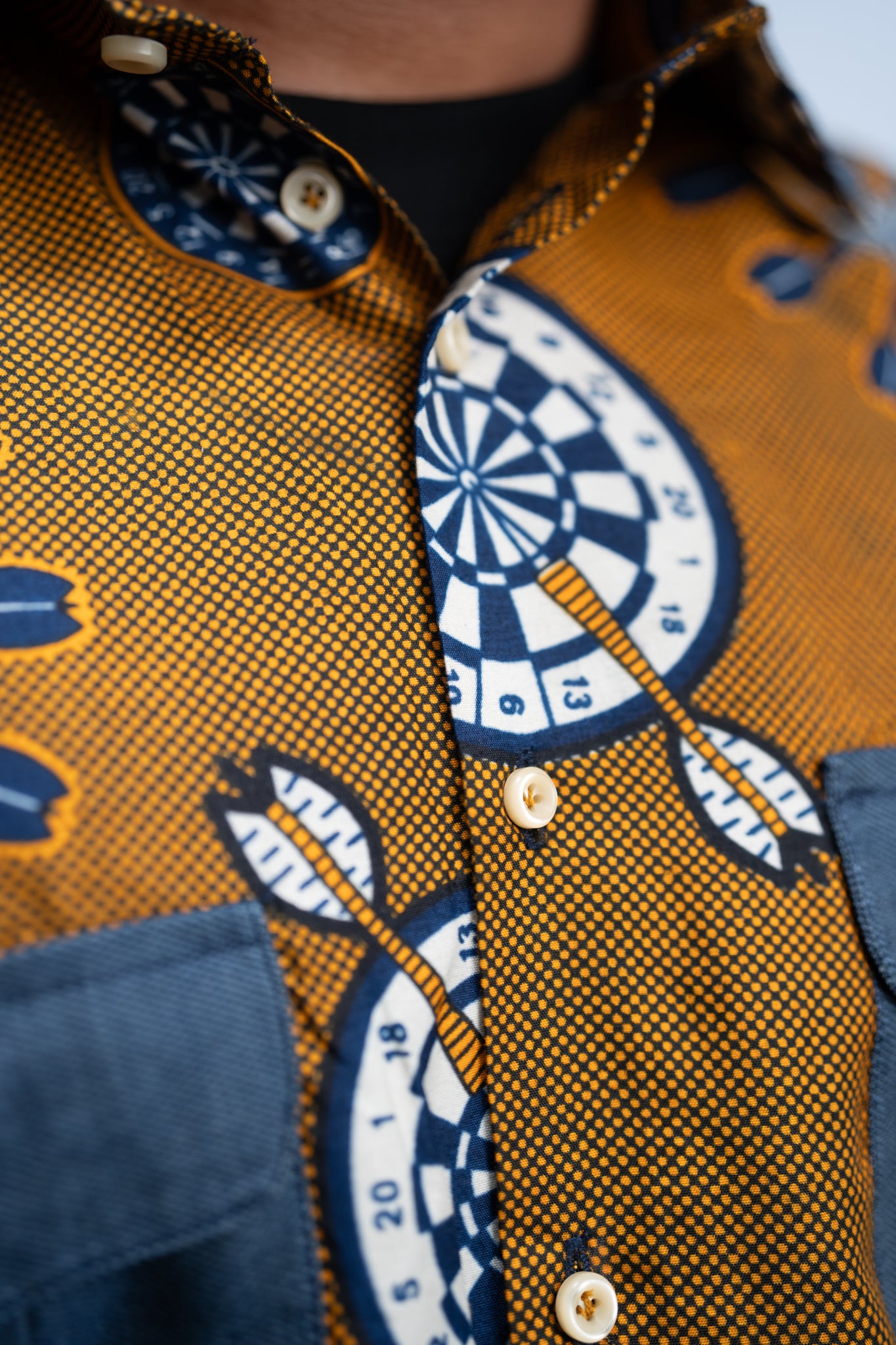 Kalu Men's African Print Shirt (Print on Denim)