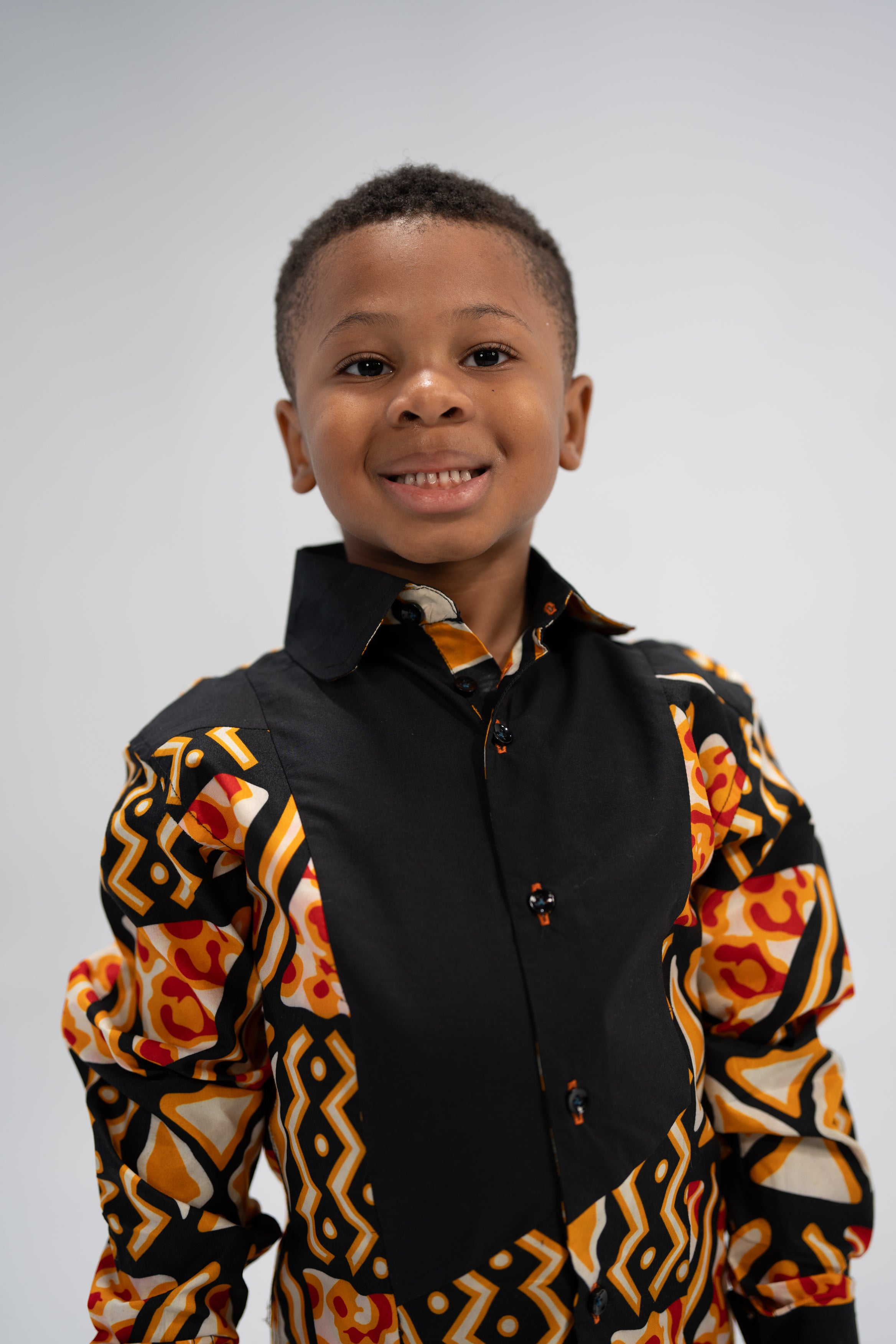 Dayo Kid's African Print Shirt (Print on cotton)