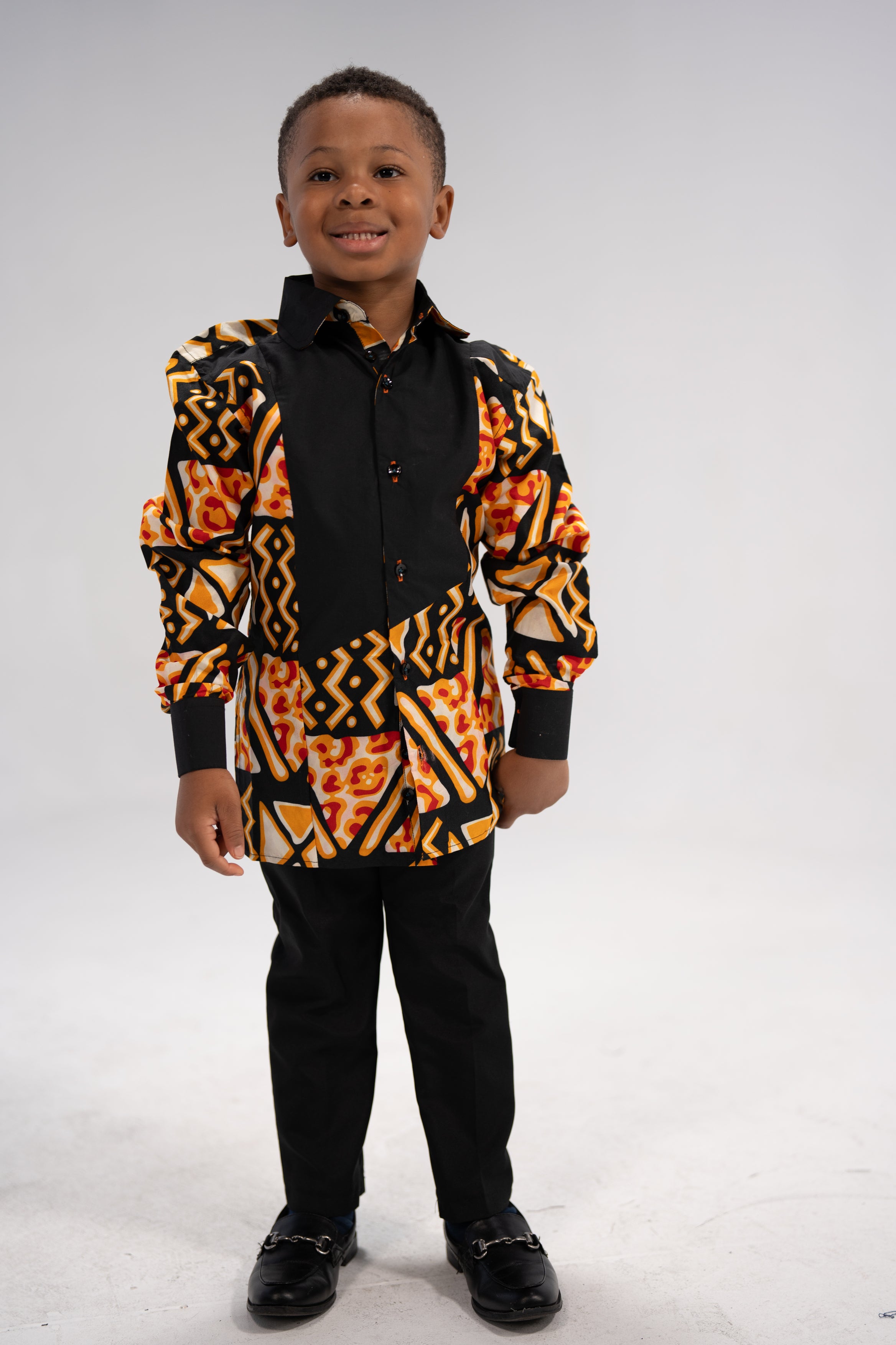 Dayo Kid's African Print Shirt (Print on cotton)