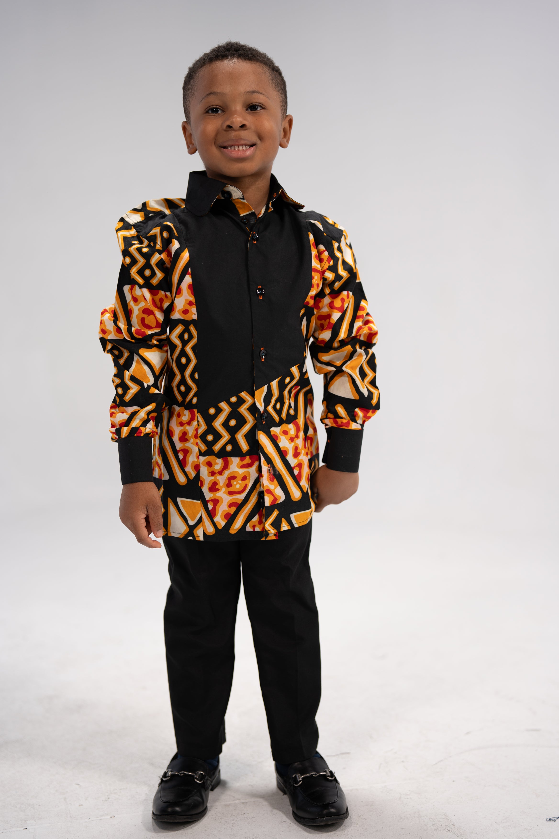 Dayo Kid's African Print Shirt (Print on cotton)