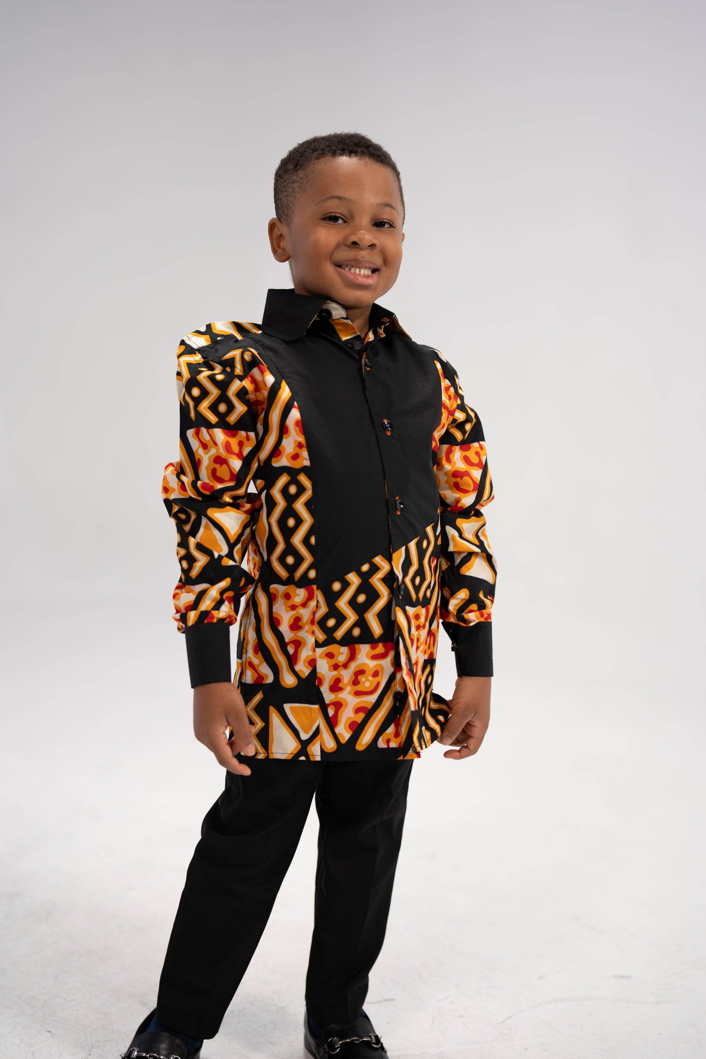 Dayo Kid's African Print Shirt (Print on cotton)