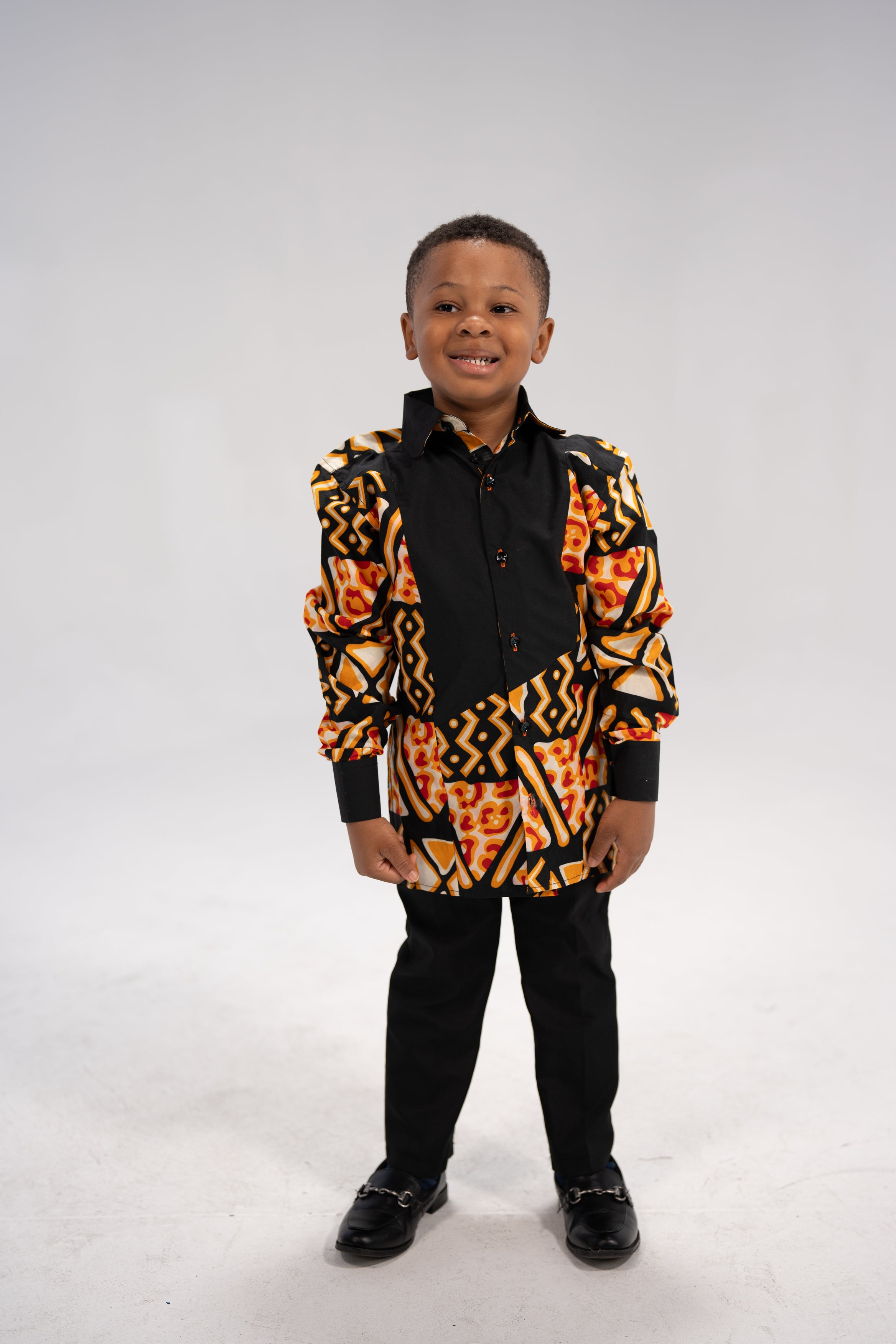 Dayo Kid's African Print Shirt (Print on cotton)