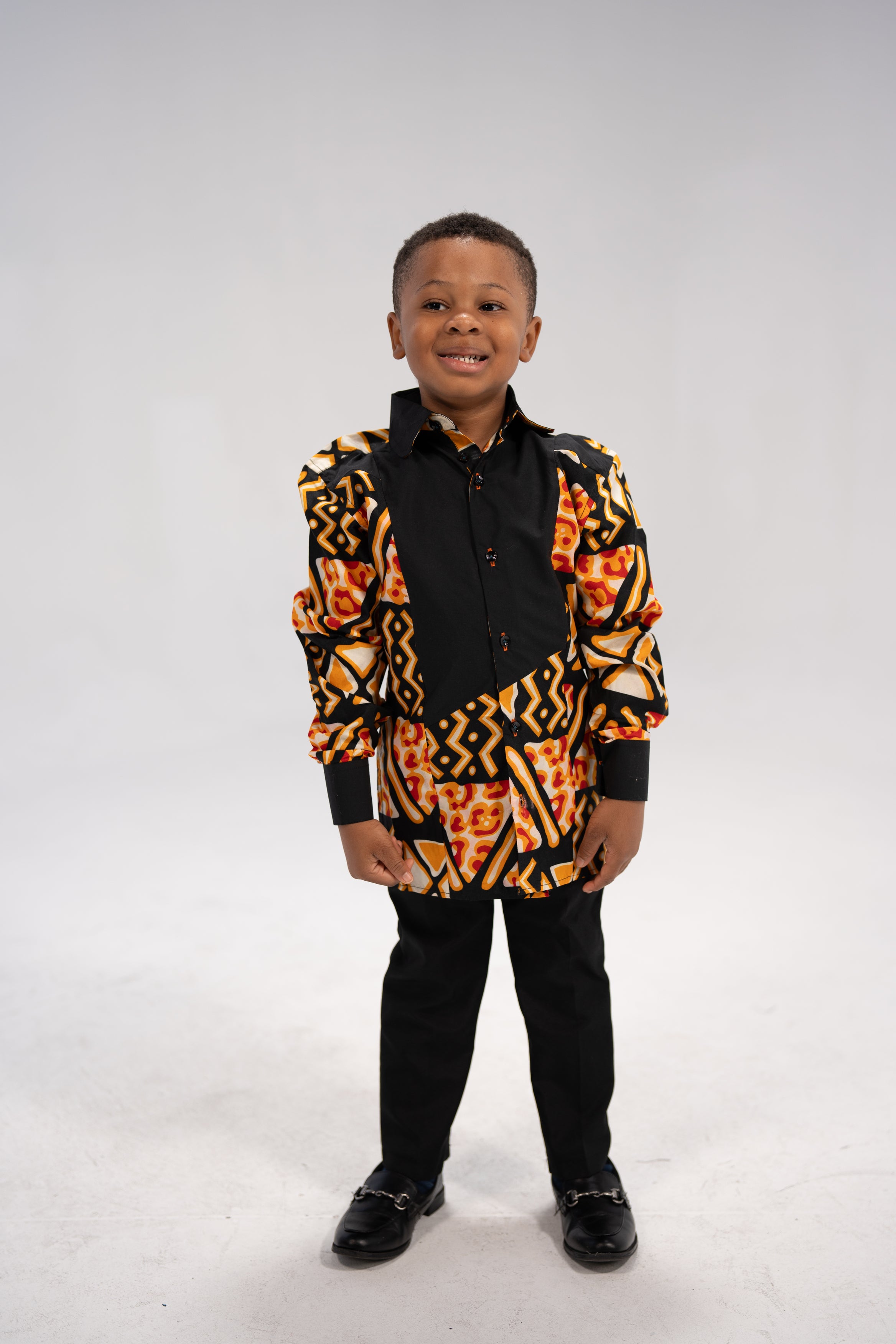 Dayo Kid's African Print Shirt (Print on cotton)
