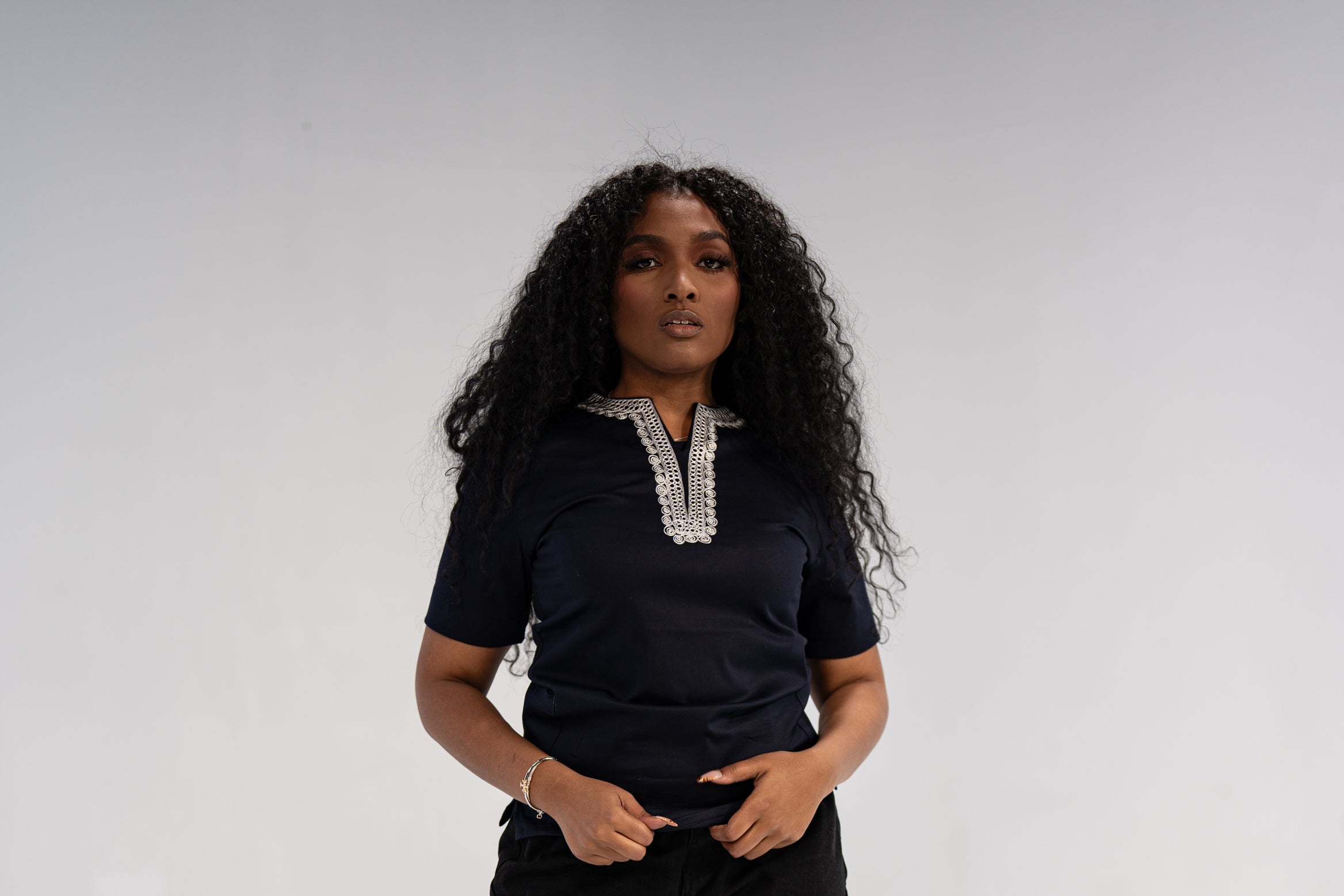 Yejide Women's African Print Top (Embroidery on Cotton)