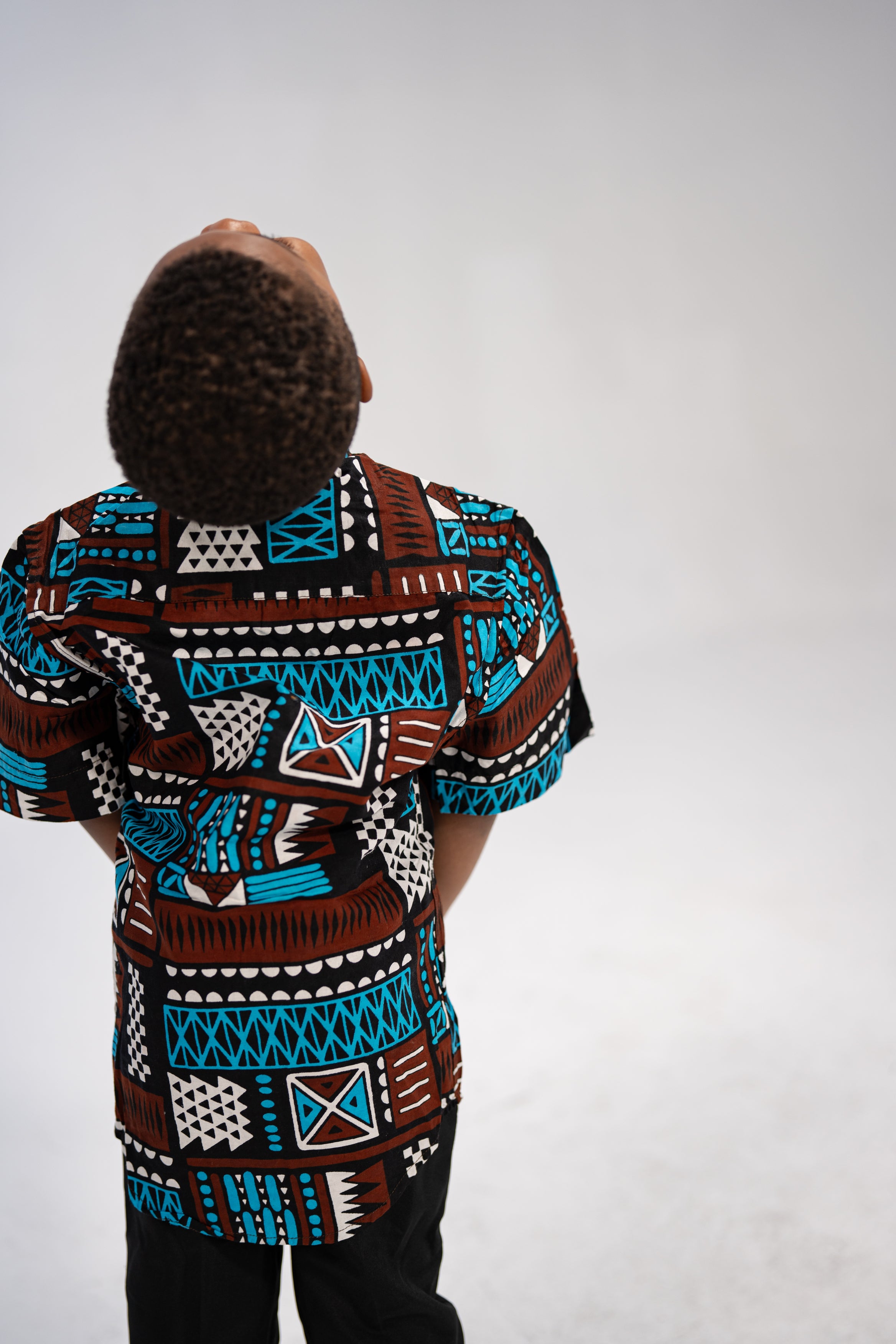 Afam Boy’s African Print Shirt (Bold Mudcloth)