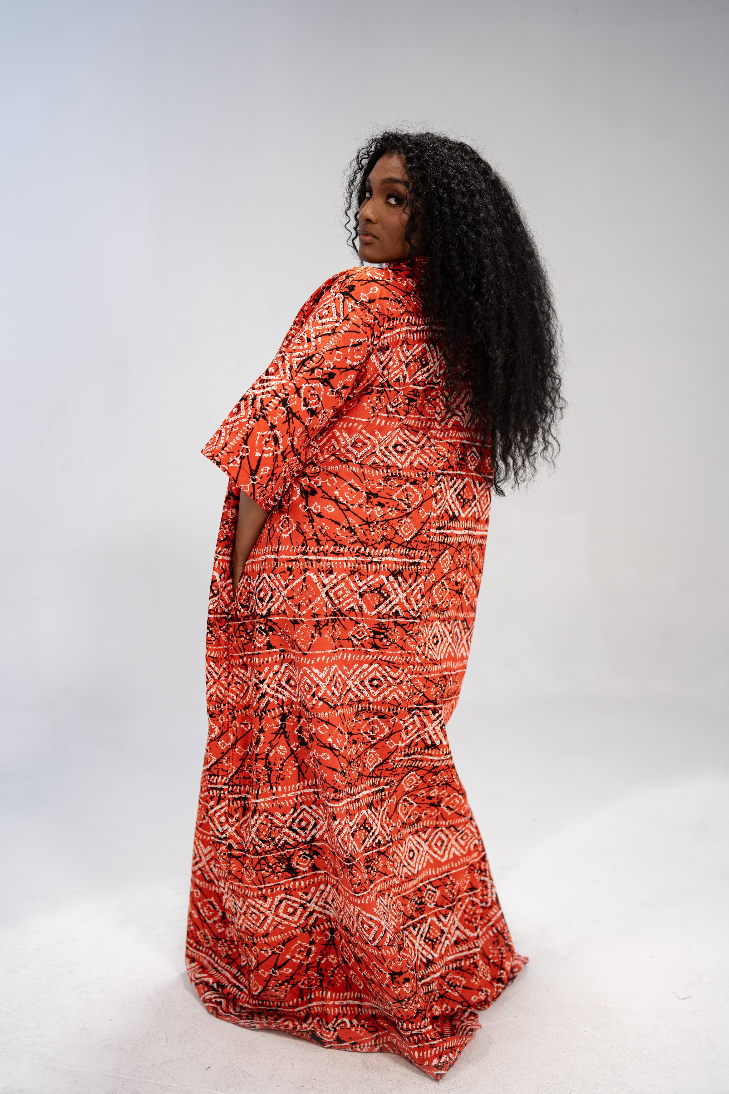 Jidenna Women's African Print Fiery Elegance Maxi Dress (Abstract Geometric)