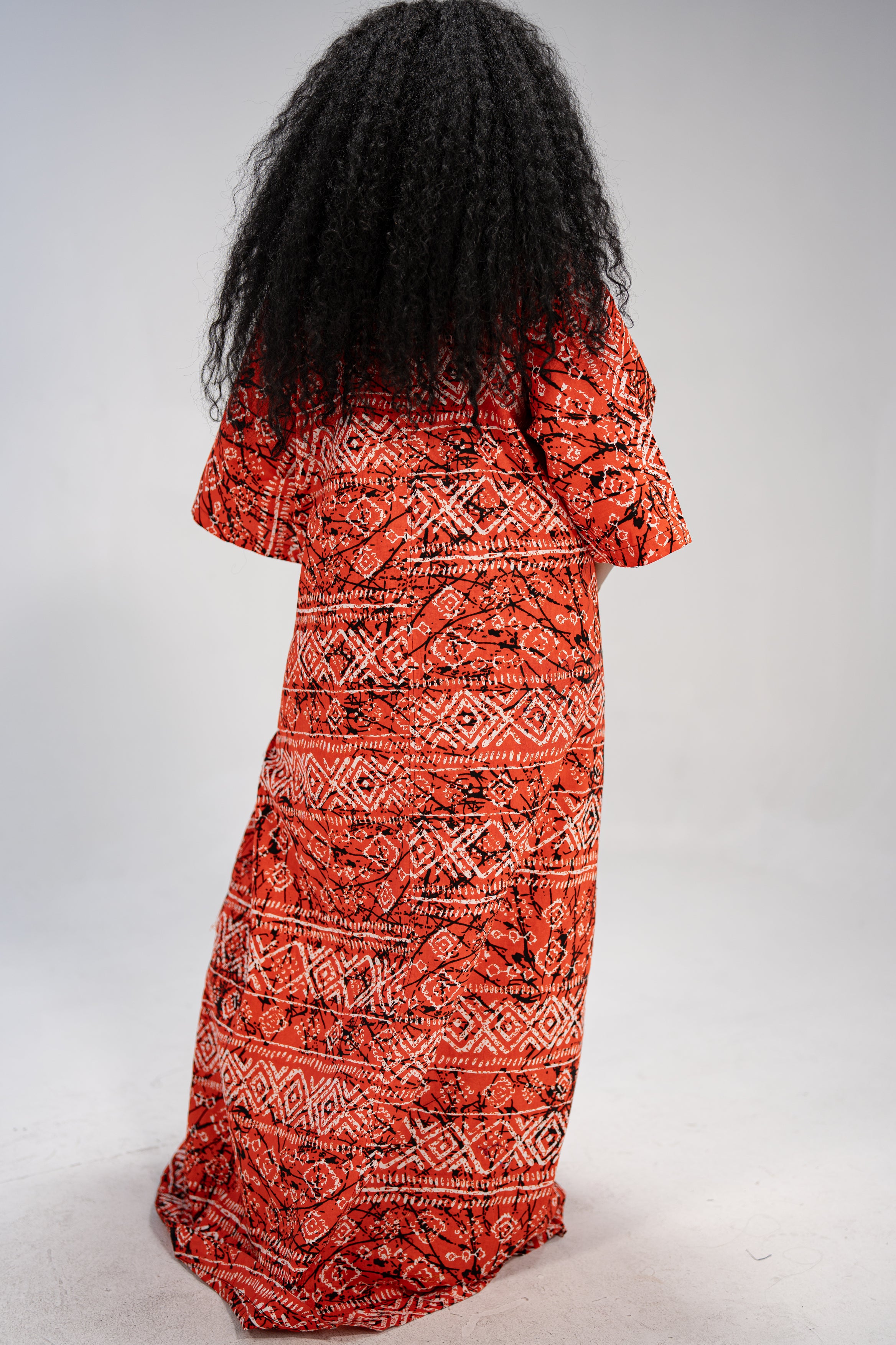 Jidenna Women's African Print Fiery Elegance Maxi Dress (Abstract Geometric)