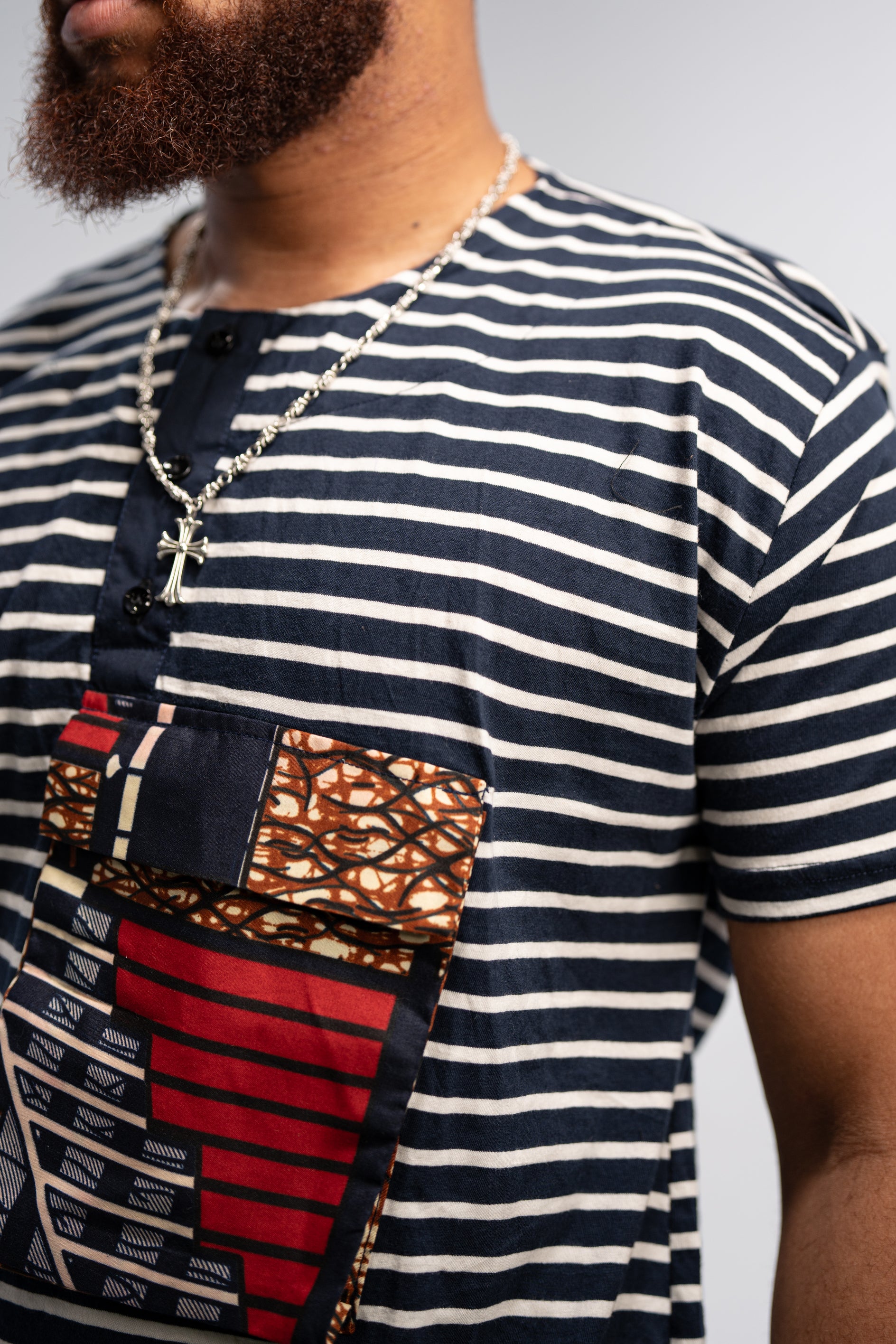 Achike Men's African Print T-Shirt (Print on Cotton)