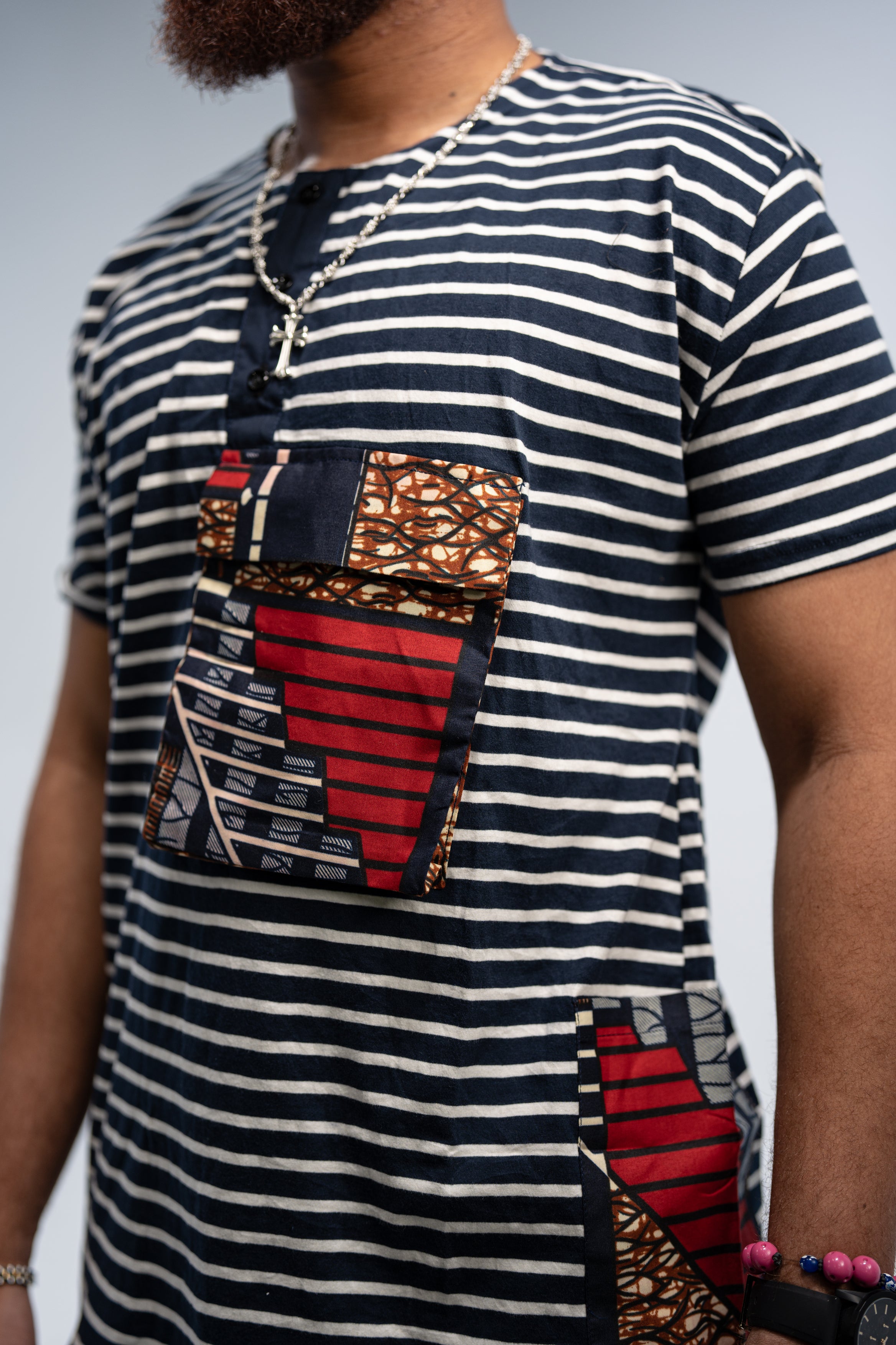 Achike Men's African Print T-Shirt (Print on Cotton)