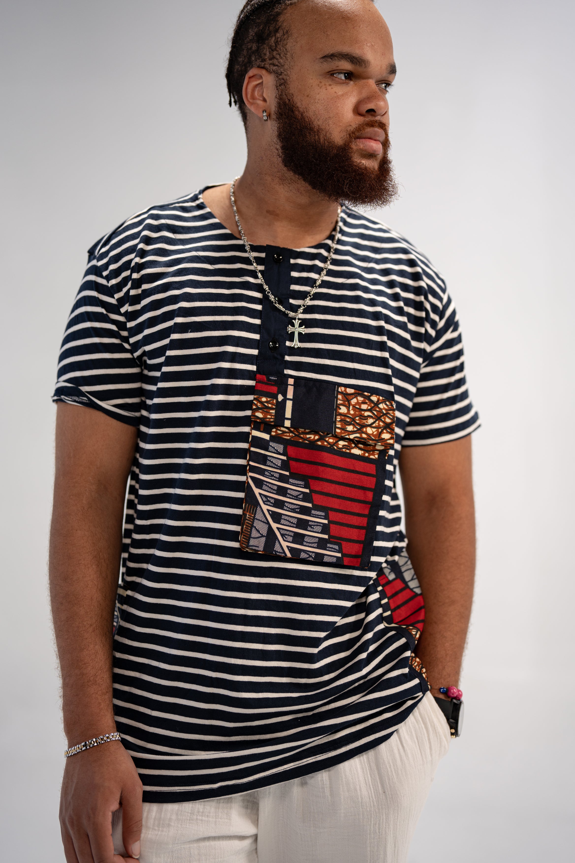 Achike Men's African Print T-Shirt (Print on Cotton)