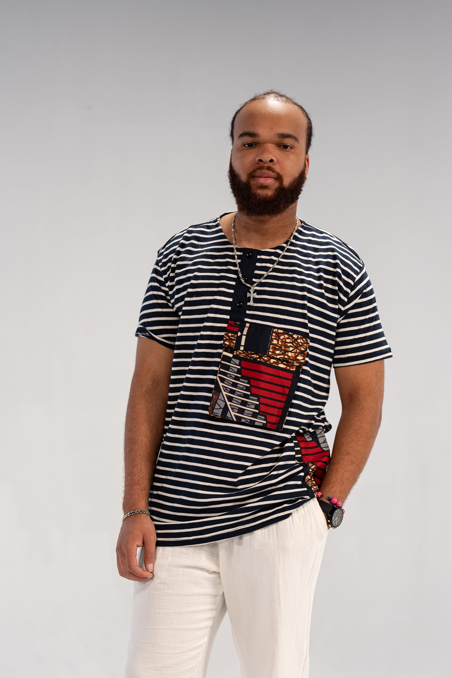 Achike Men's African Print T-Shirt (Print on Cotton)