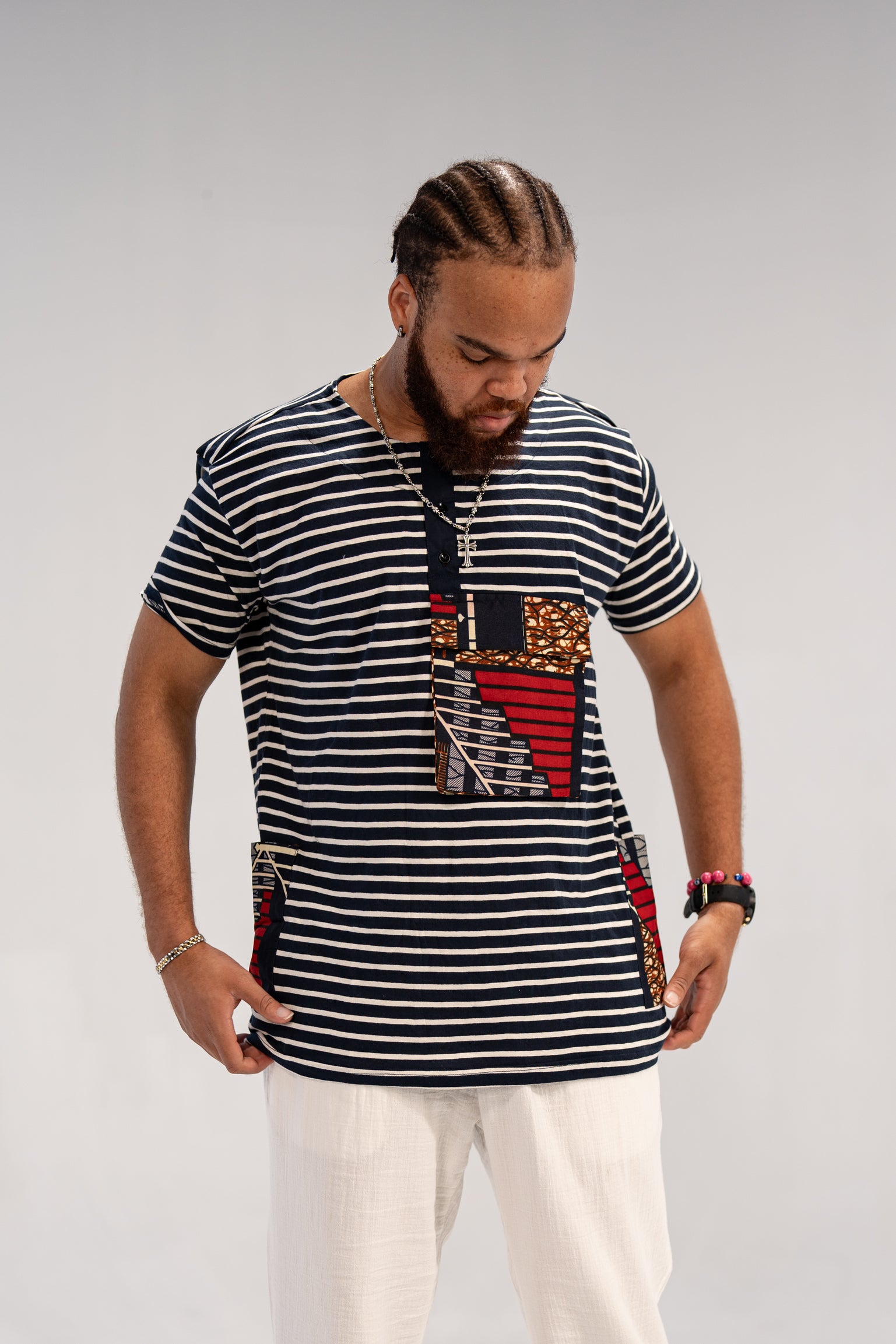 Achike Men's African Print T-Shirt (Print on Cotton)