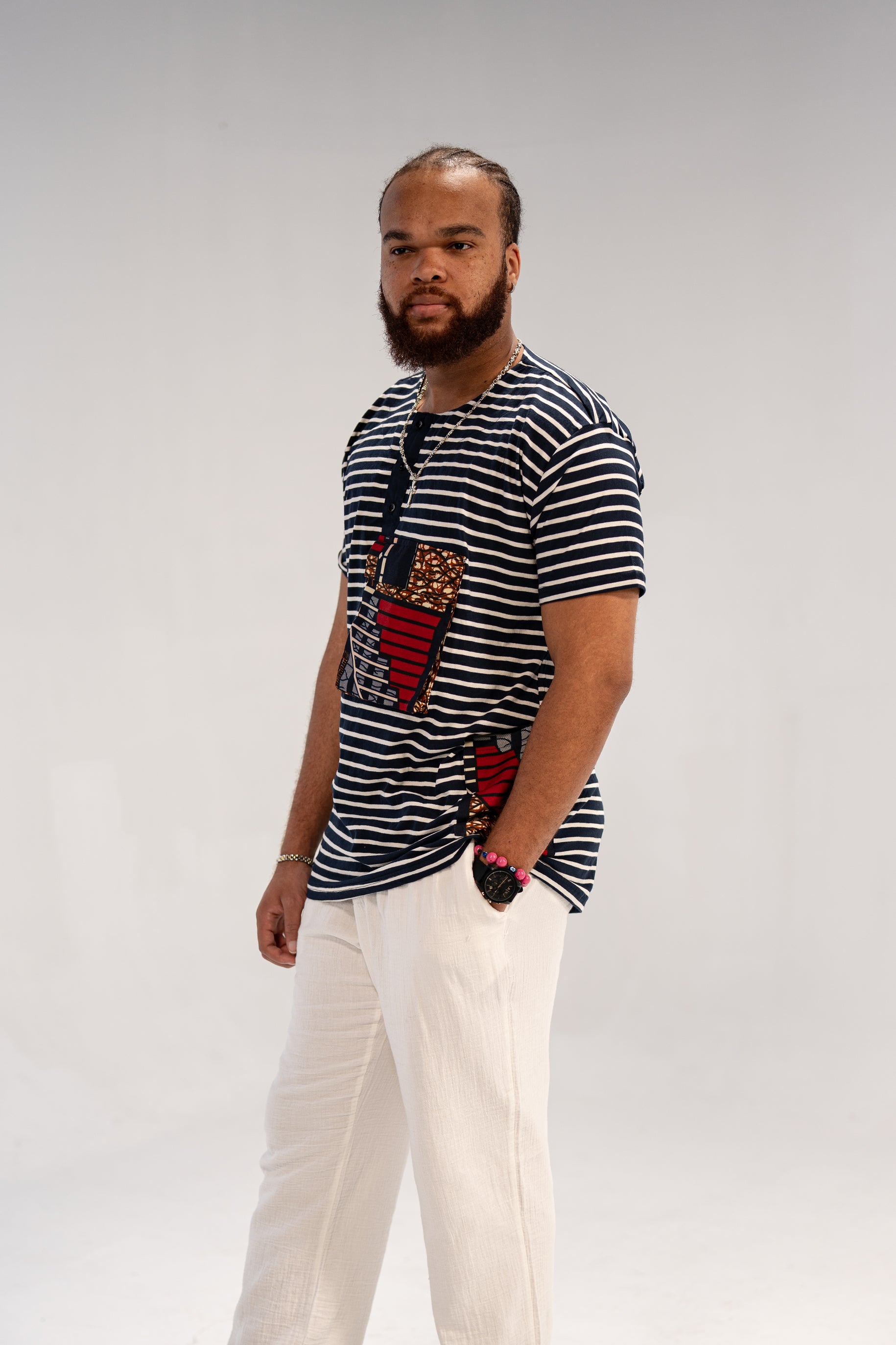 Achike Men's African Print T-Shirt (Print on Cotton)