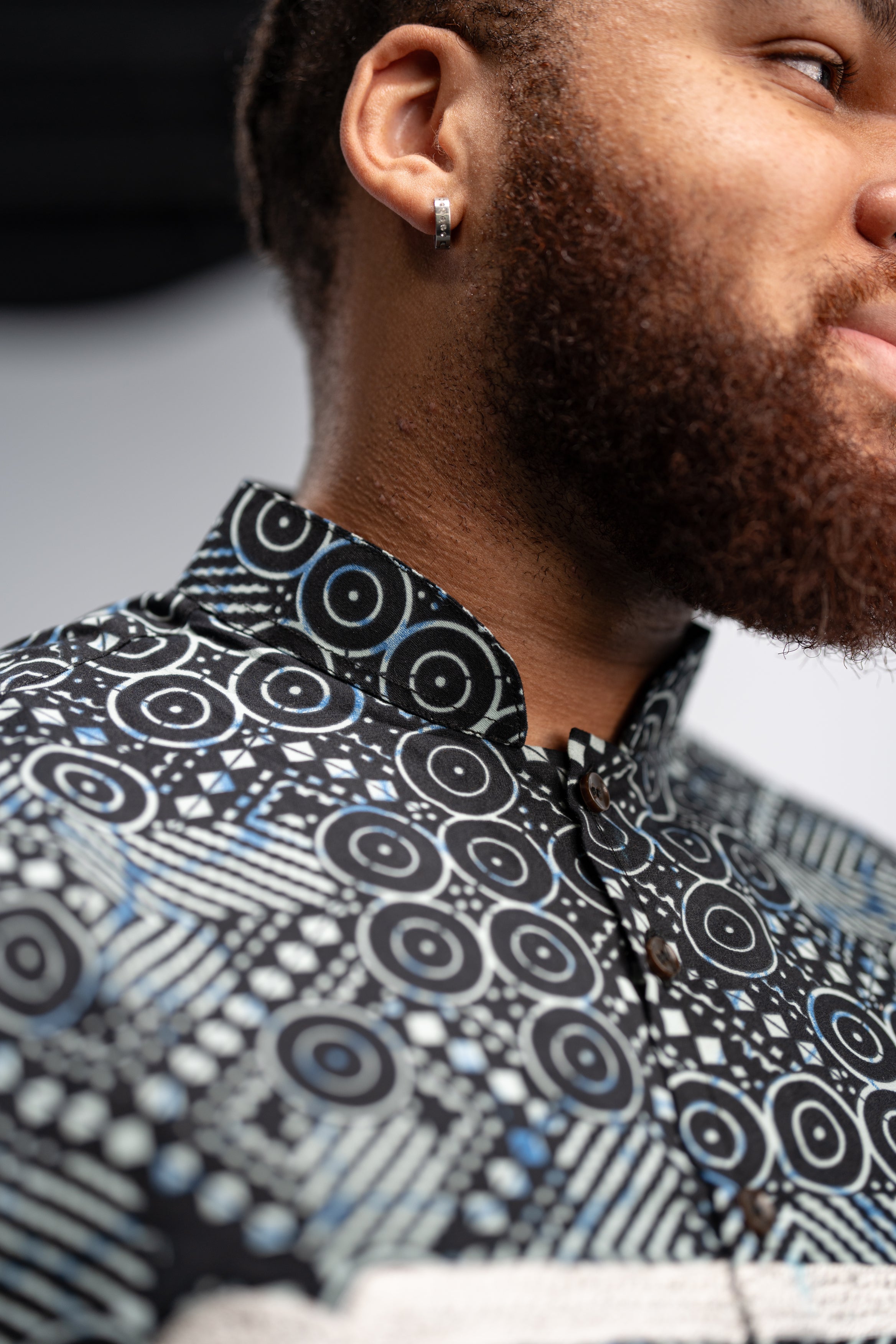 Ezeudo Men's African Print Shirt And Pant Combo (Natural Mudcloth)