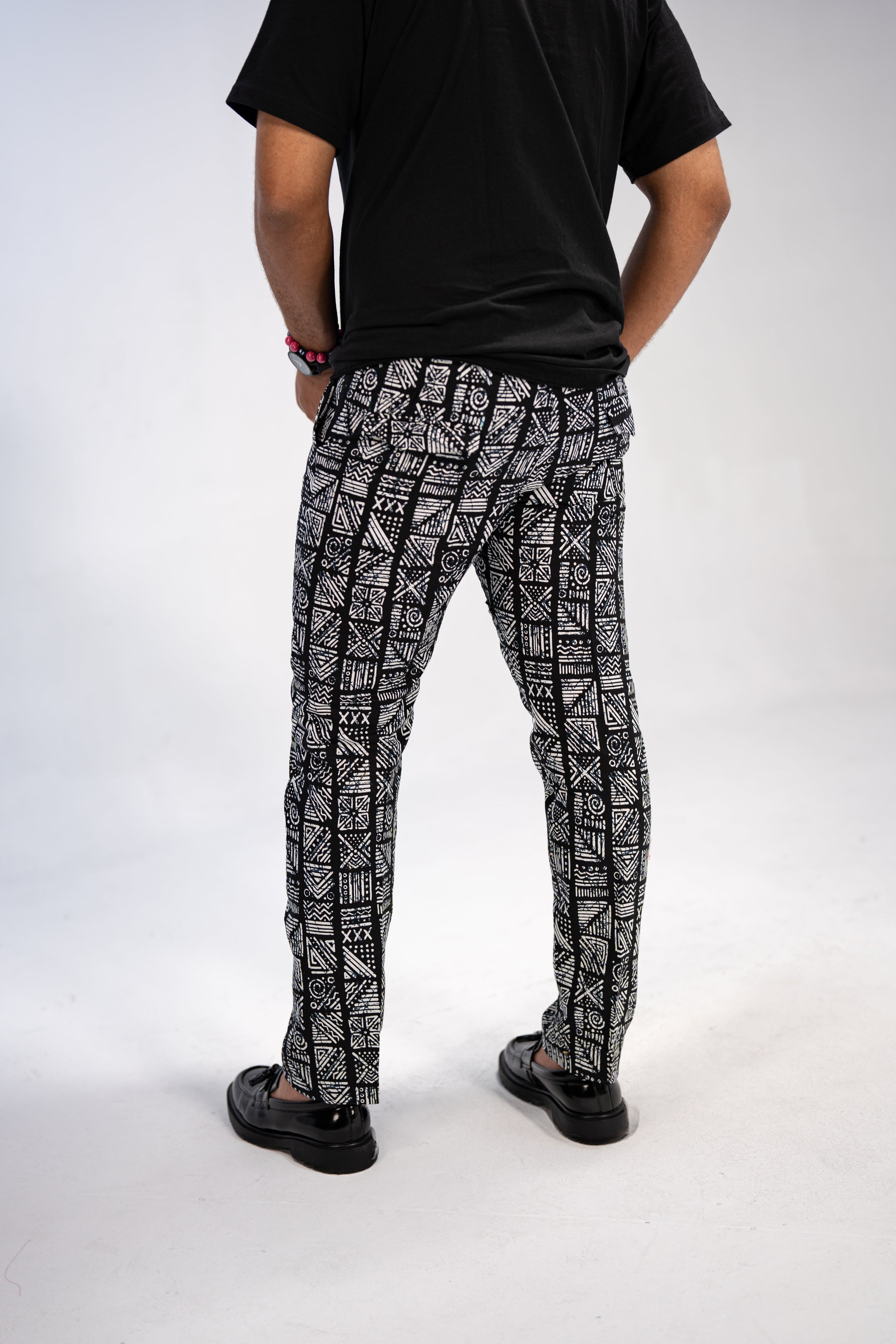 Golibe Men's African Print Trousers (Geometric)