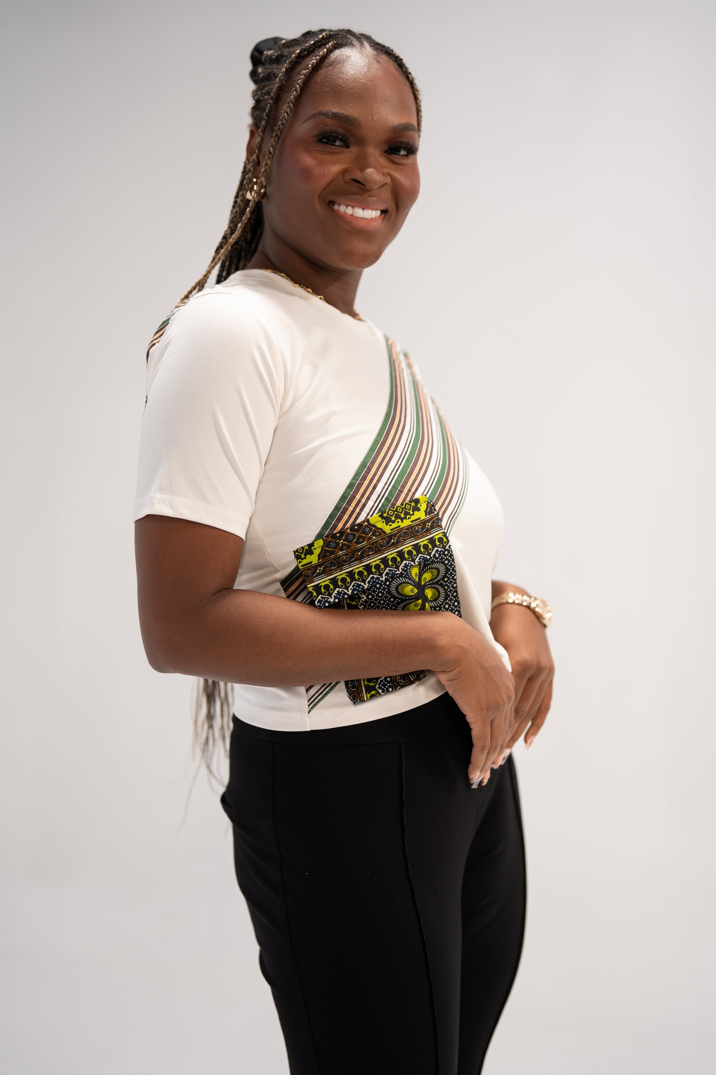 Adeola Women's African Print Top (Print Patchwork)