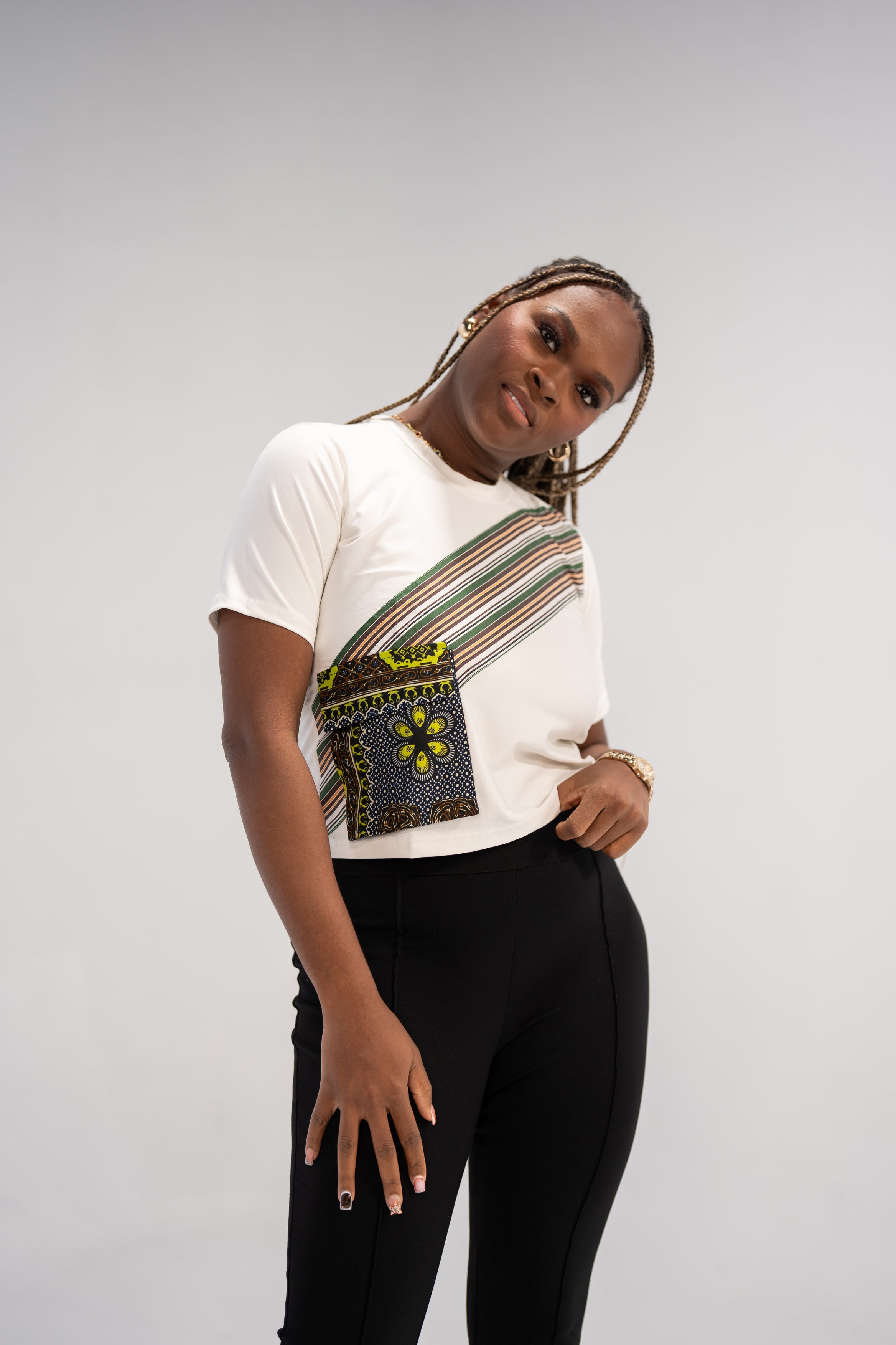 Adeola Women's African Print Top (Print Patchwork)