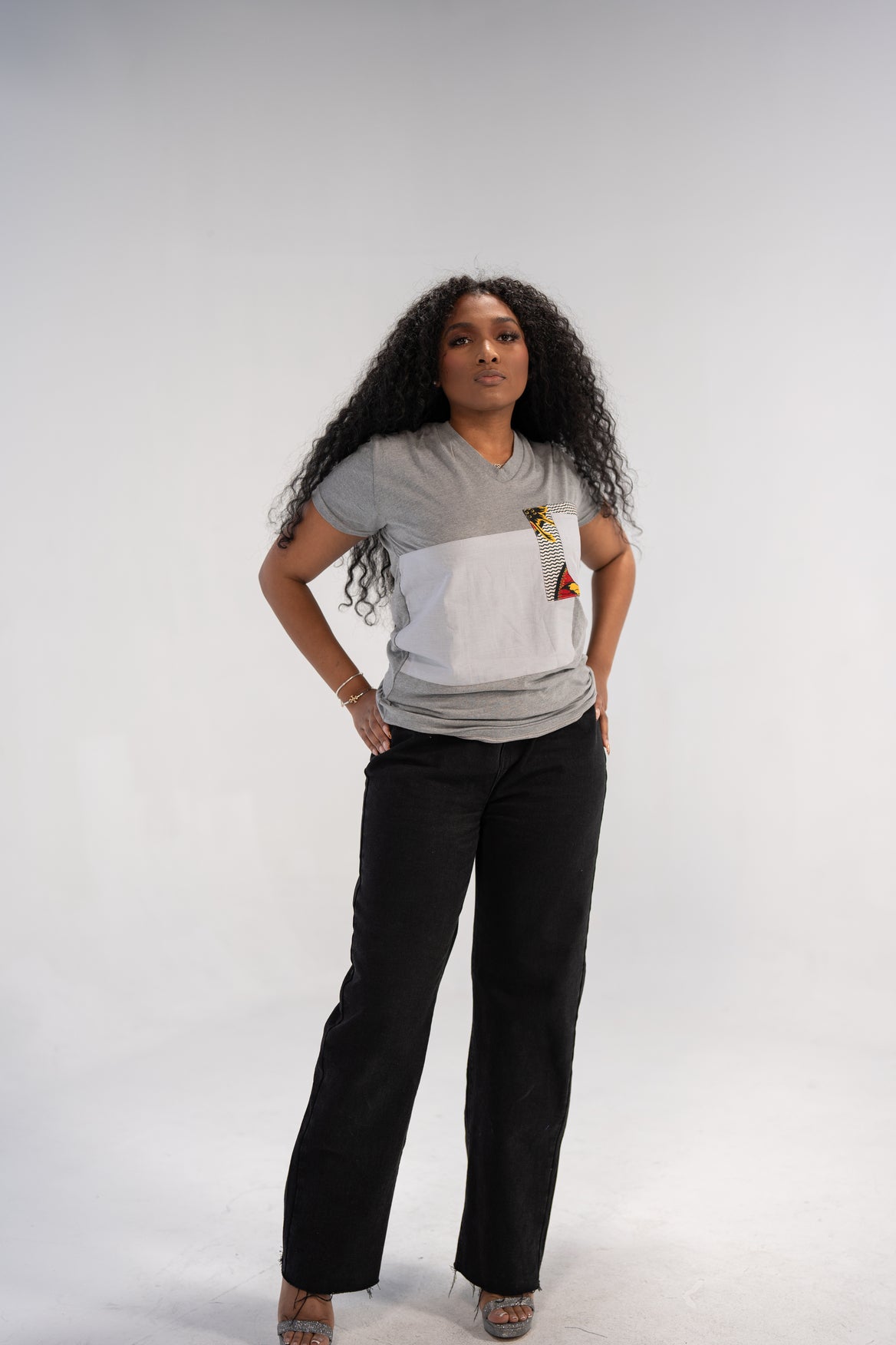 Chinelo Women's African Print Top (Print Patchwork)