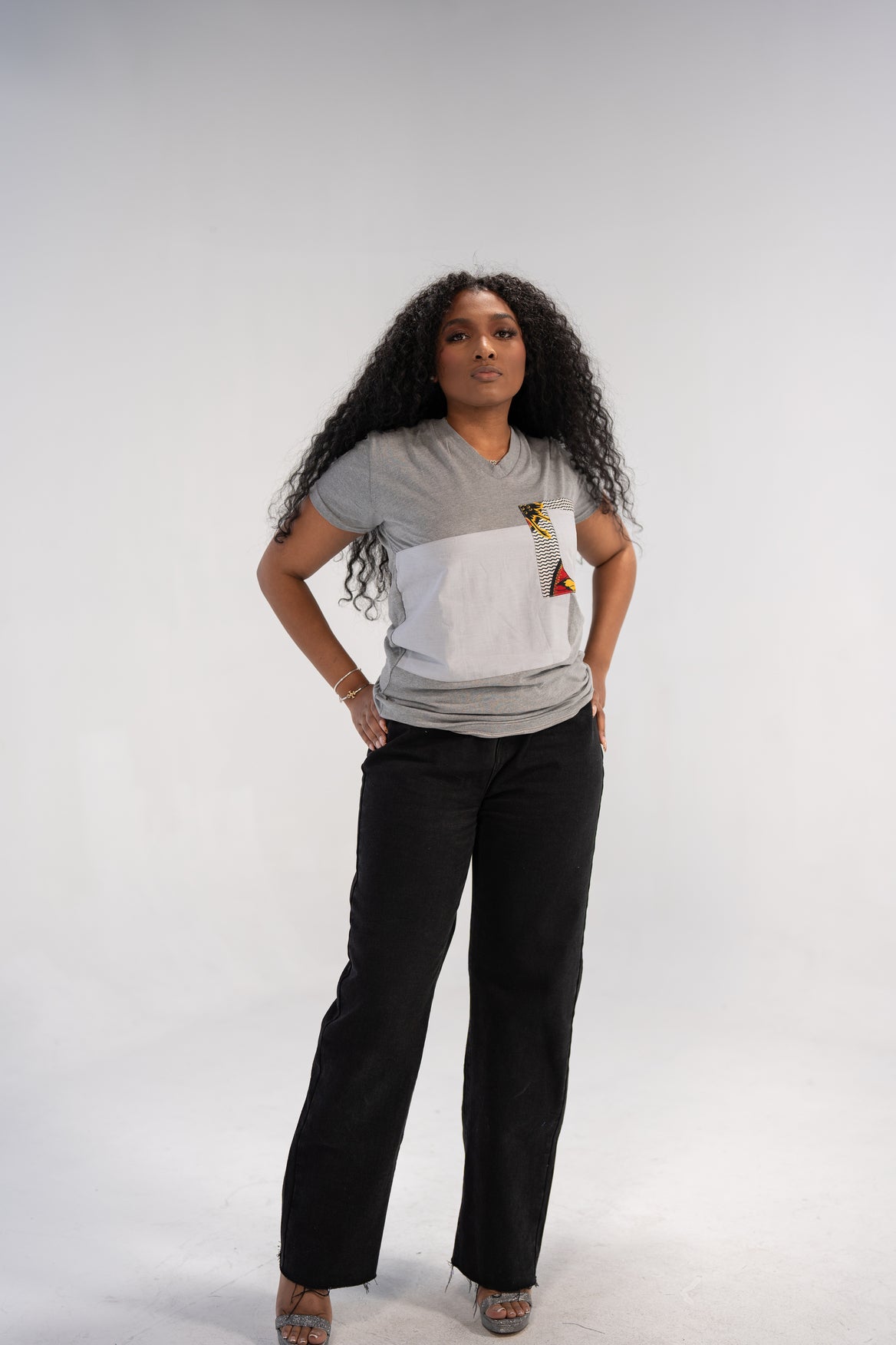 Chinelo Women's African Print Top (Print Patchwork)