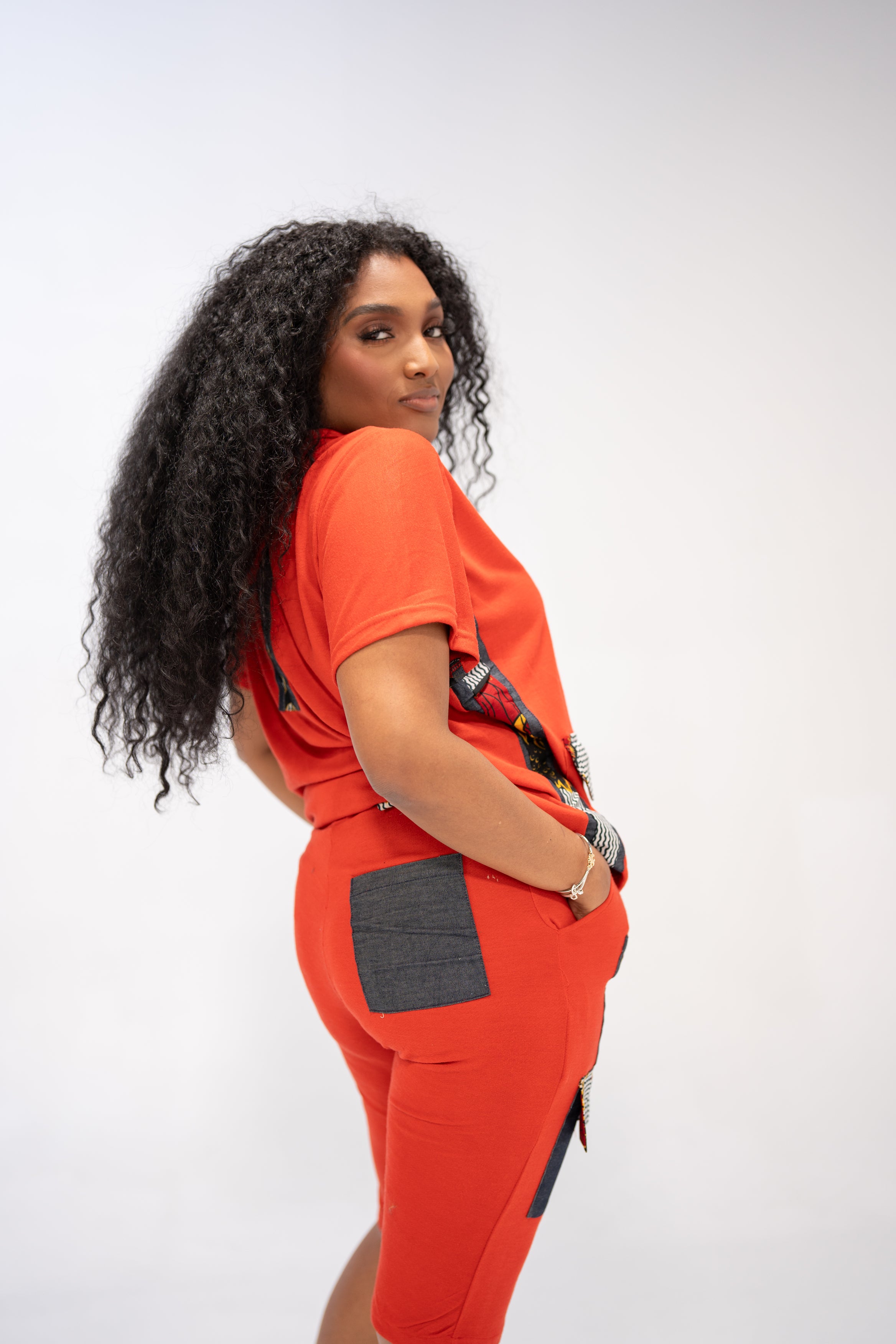 Anwuli Women's African Print Top and Shorts Assemblage (Print on Cotton)