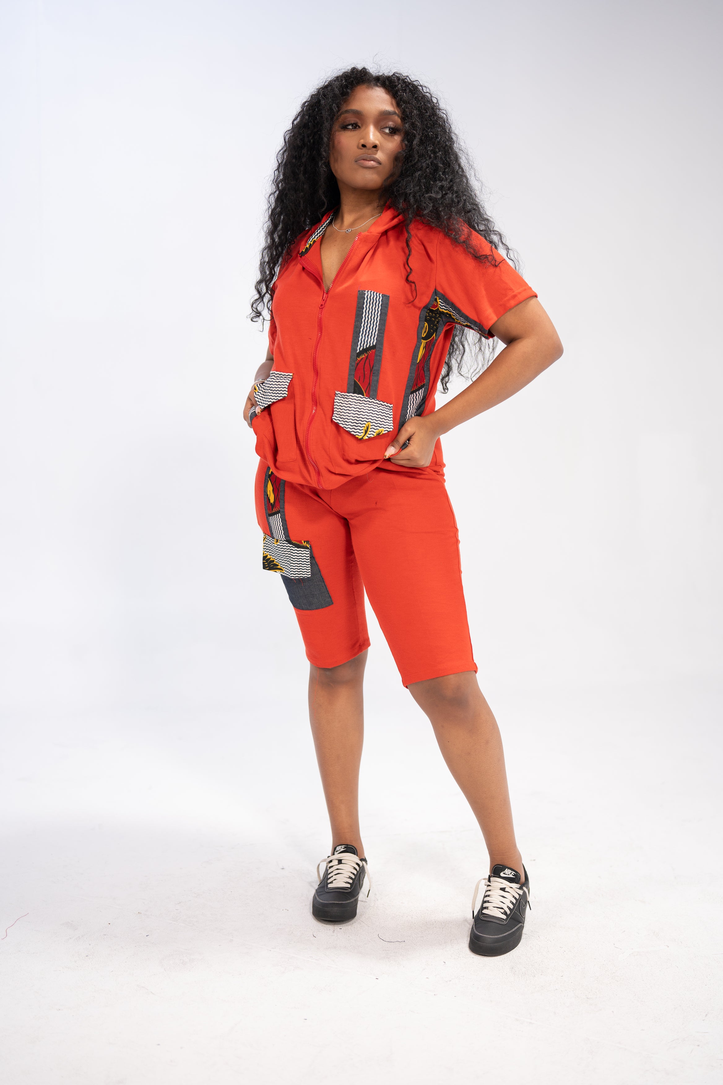 Anwuli Women's African Print Top and Shorts Assemblage (Print on Cotton)