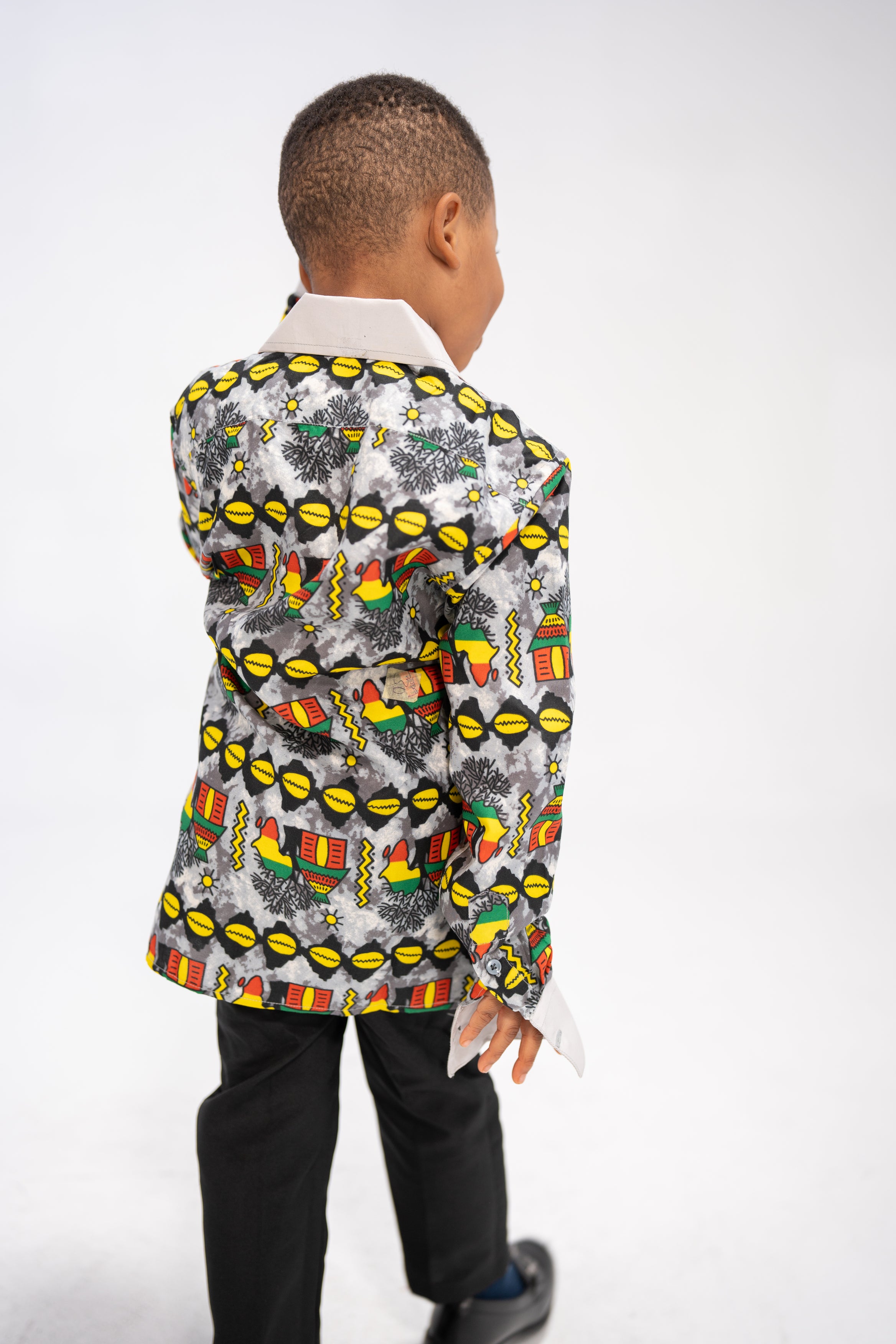 Anozie Heritage Patch Kid’s African Print Shirt (Print on cotton)