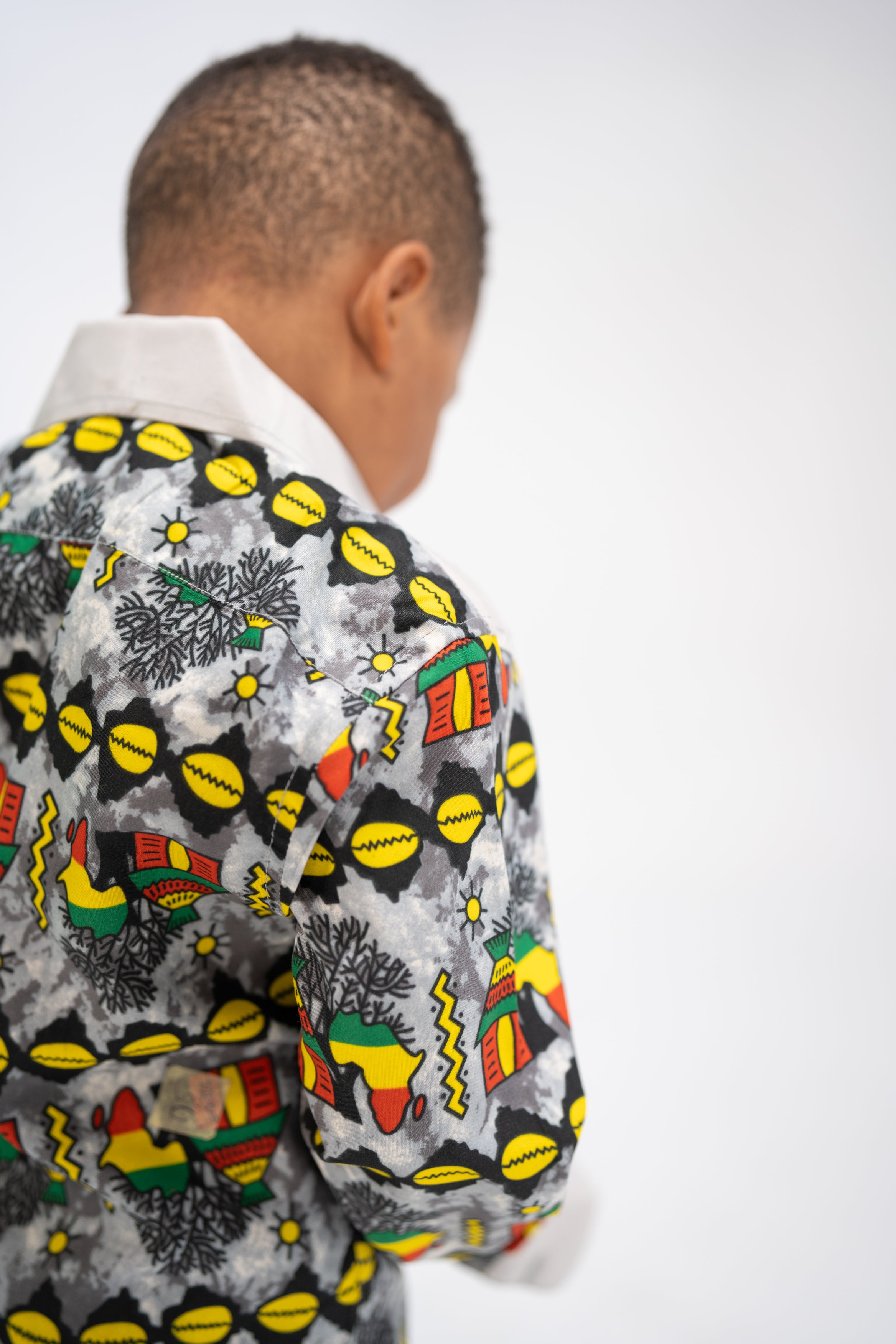 Anozie Heritage Patch Kid’s African Print Shirt (Print on cotton)