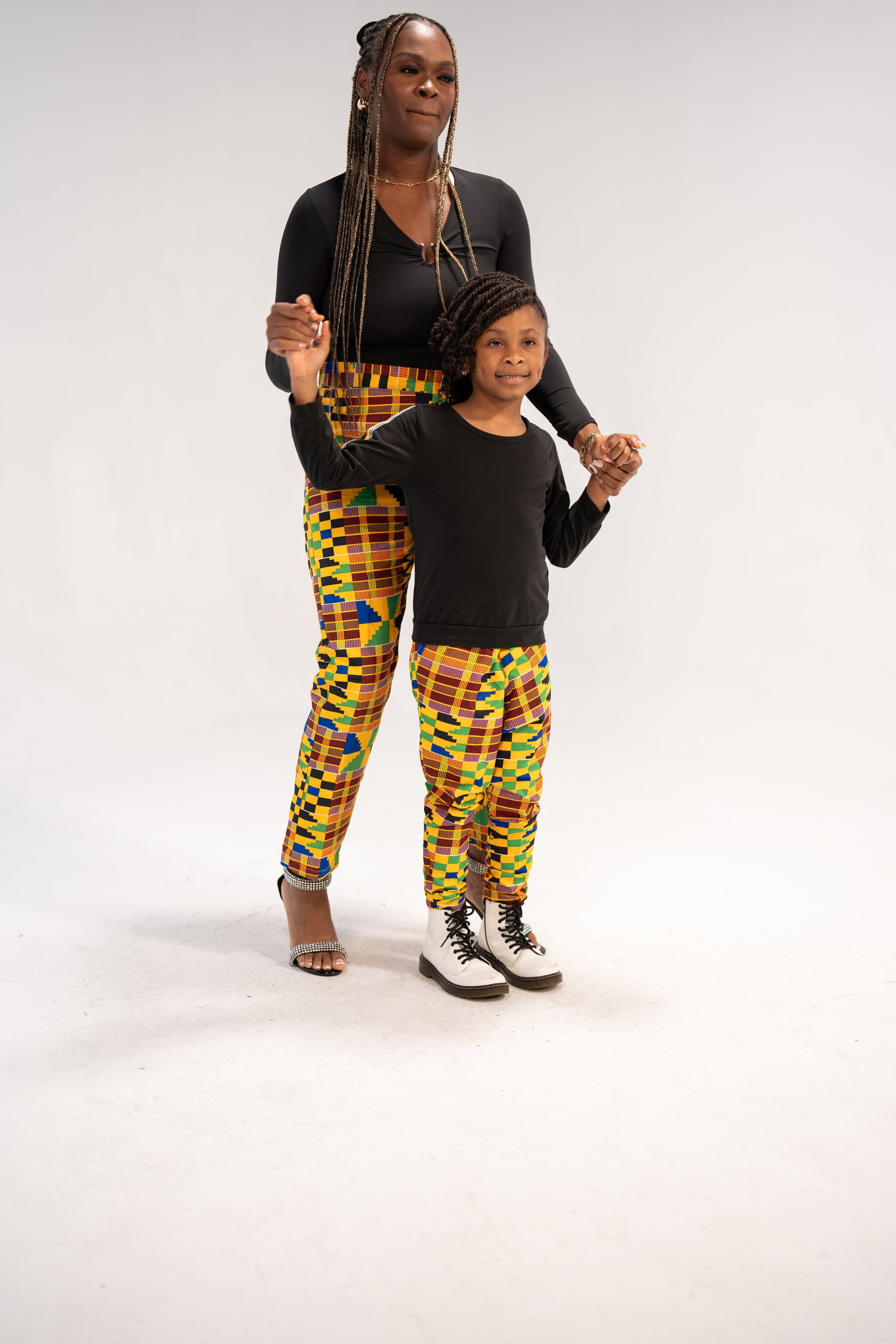 African Print Pants Combo (Yellow Green Kente)- Family Collection