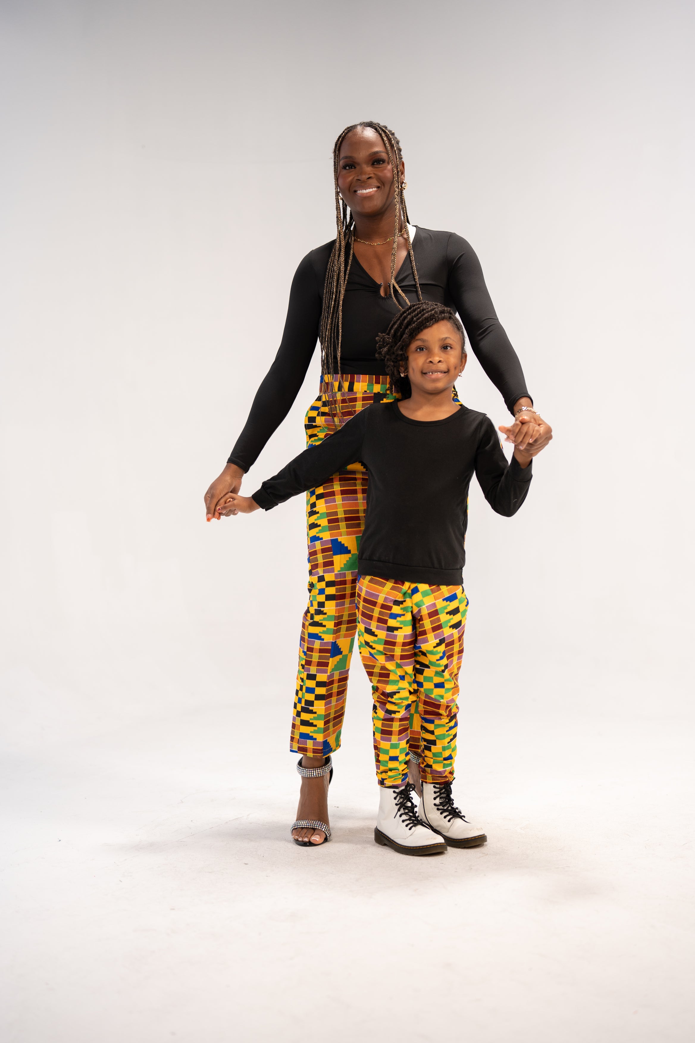 African Print Pants Combo (Yellow Green Kente)- Family Collection