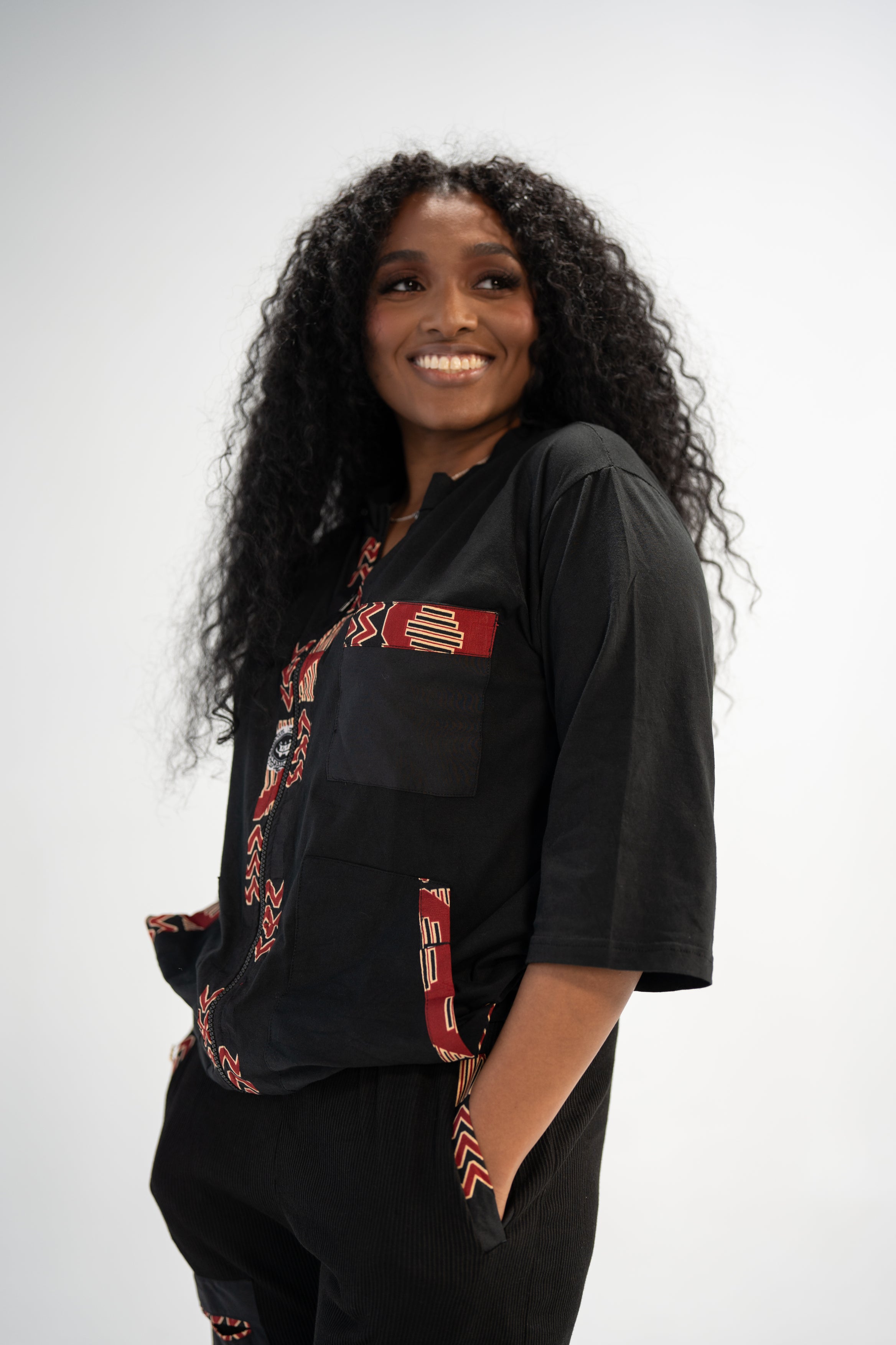 Oluchi Women's African Print Top and Pant ( Mudcloth on Cotton)