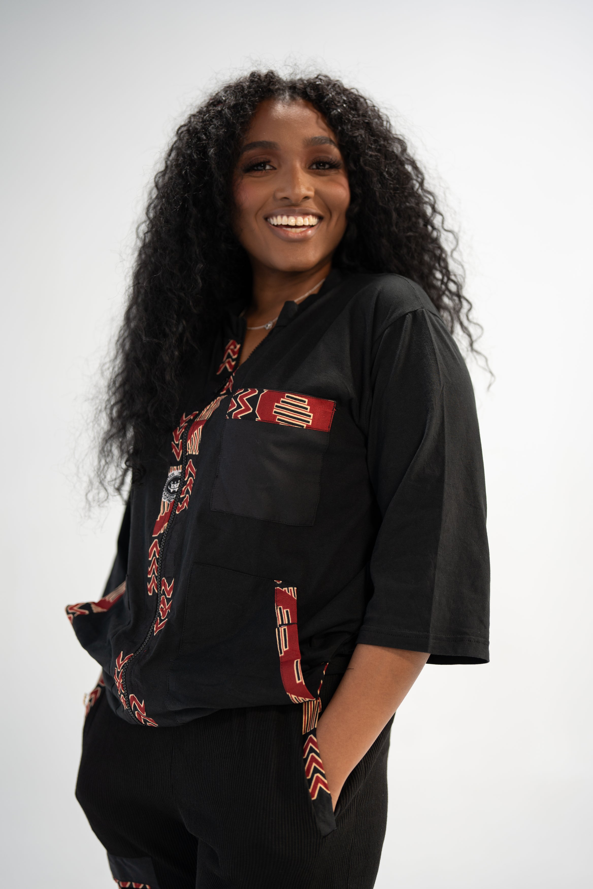 Oluchi Women's African Print Top and Pant ( Mudcloth on Cotton)