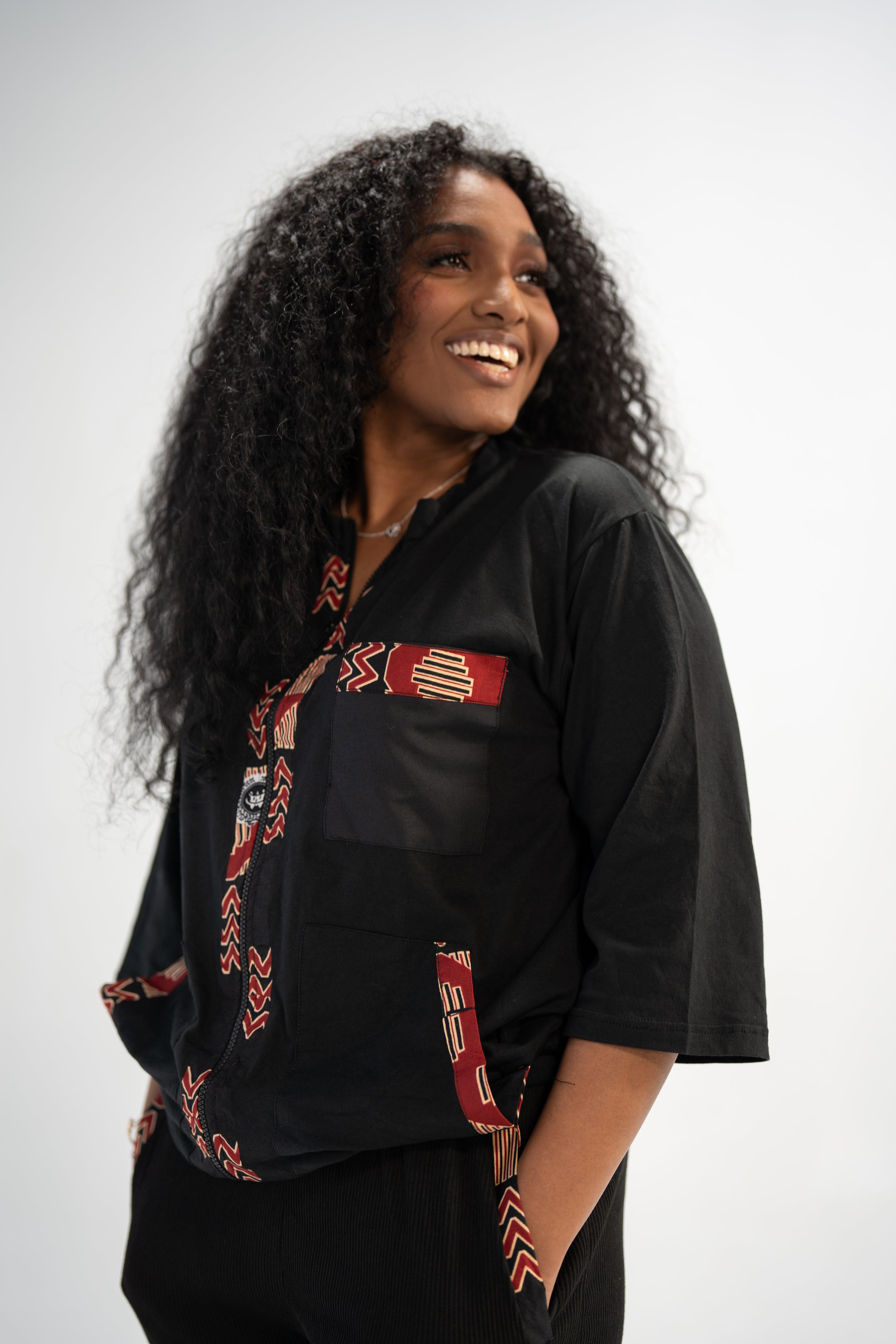 Oluchi Women's African Print Top and Pant ( Mudcloth on Cotton)