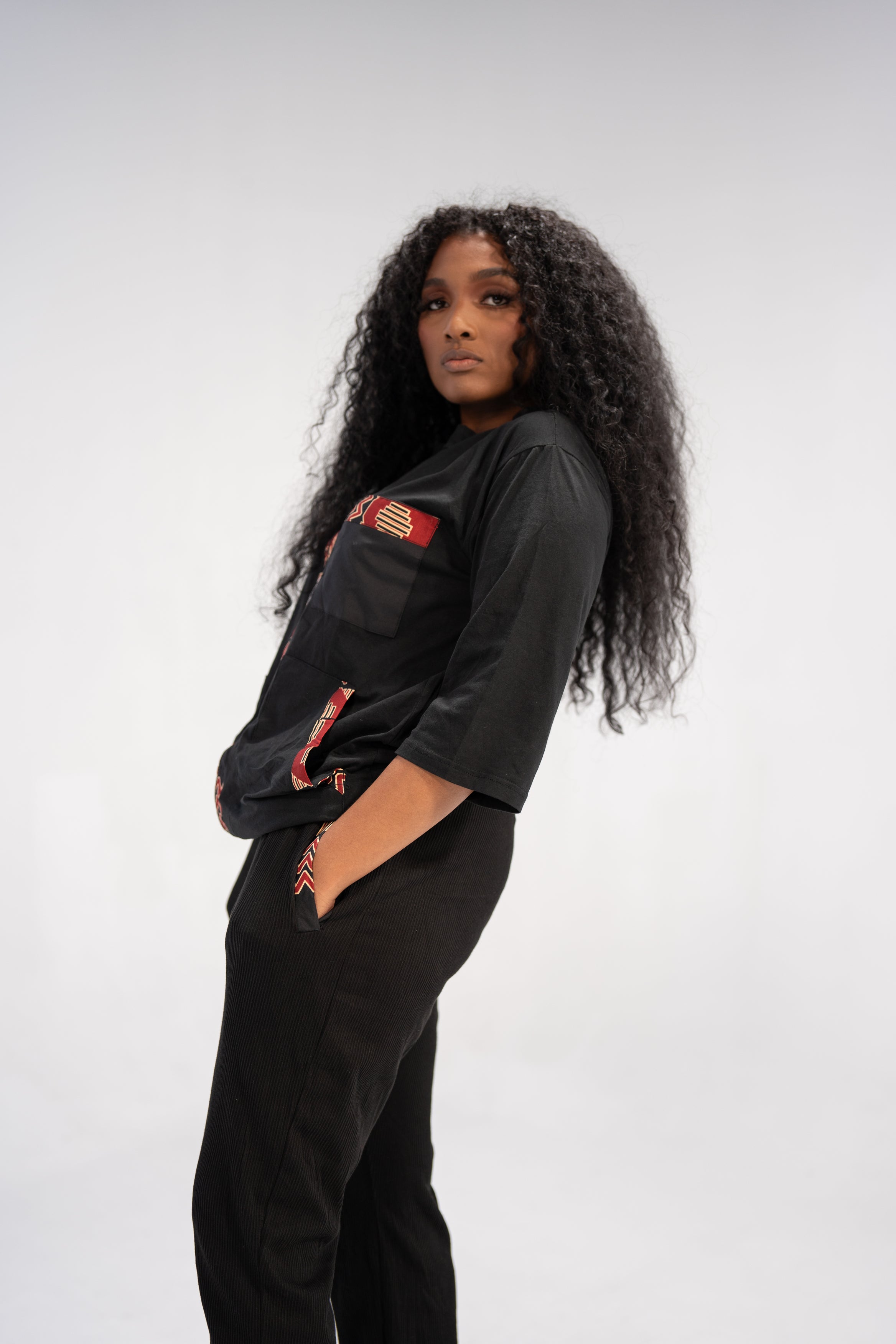 Oluchi Women's African Print Top and Pant ( Mudcloth on Cotton)