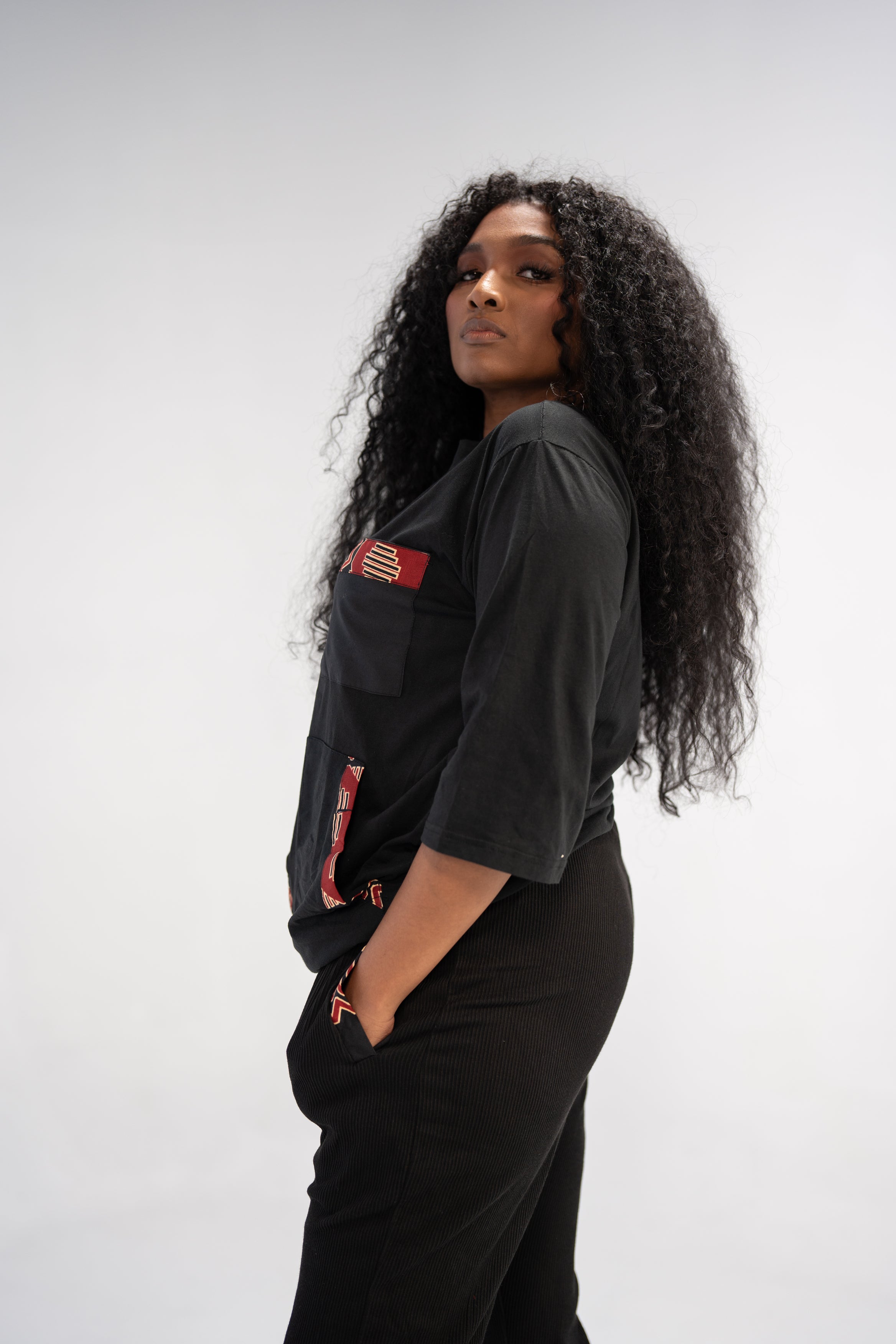 Oluchi Women's African Print Top and Pant ( Mudcloth on Cotton)