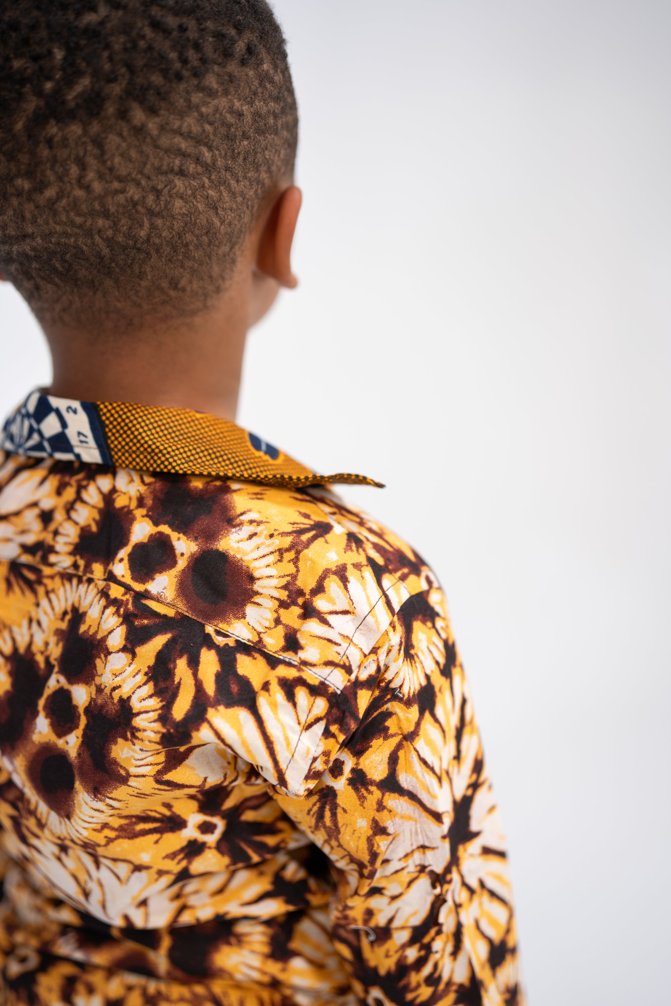 Chidi Kid’s African Print Shirt (Earthy Geometric)