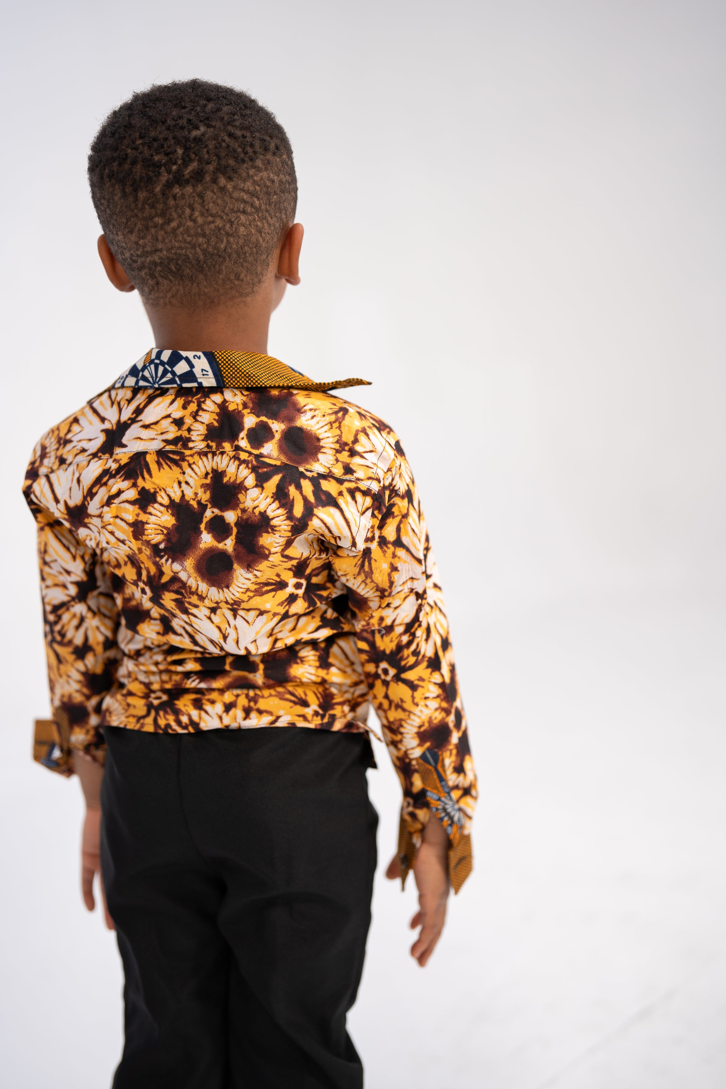 Chidi Kid’s African Print Shirt (Earthy Geometric)