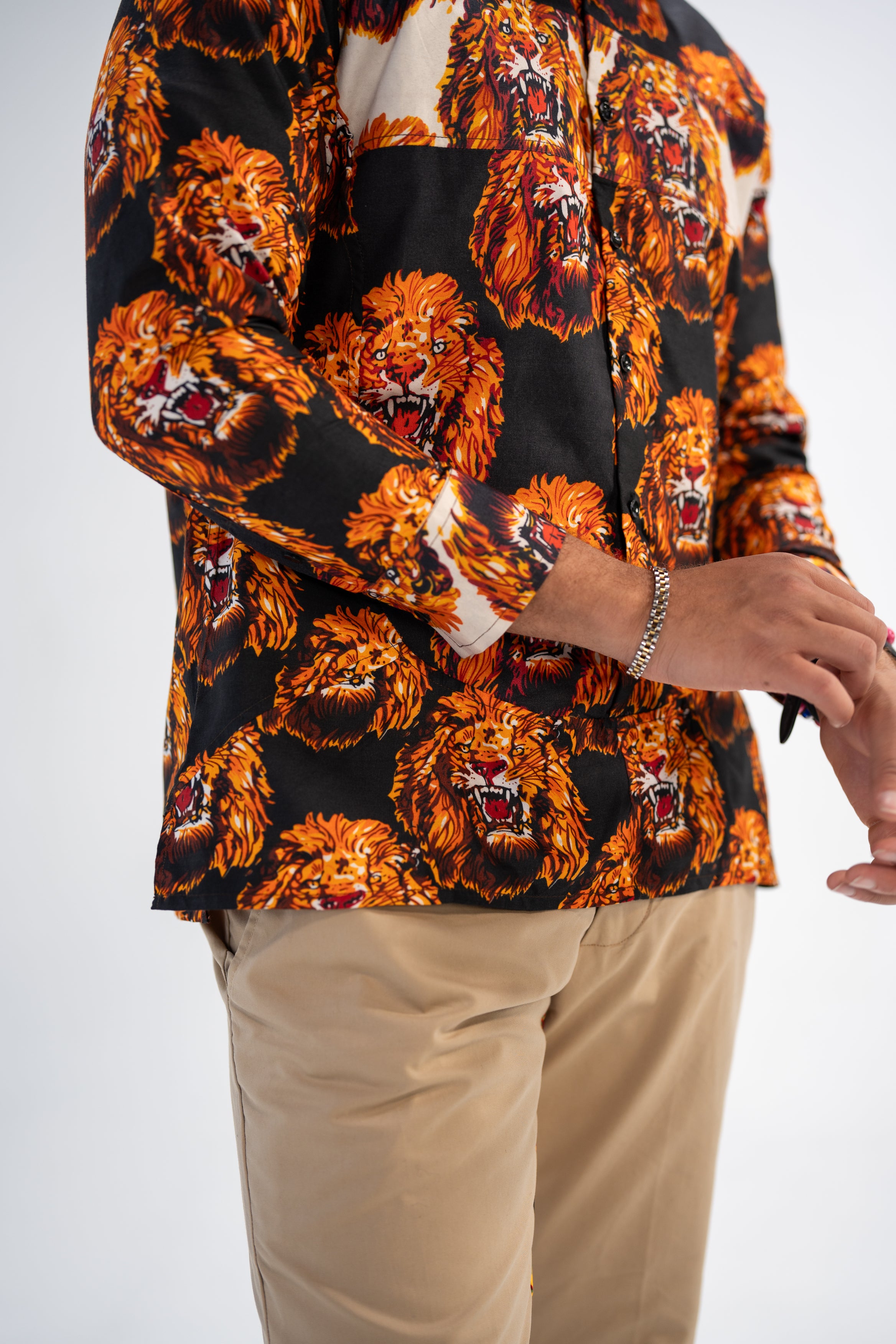 Isiagu Men's African Print Shirt (Red Tribal)