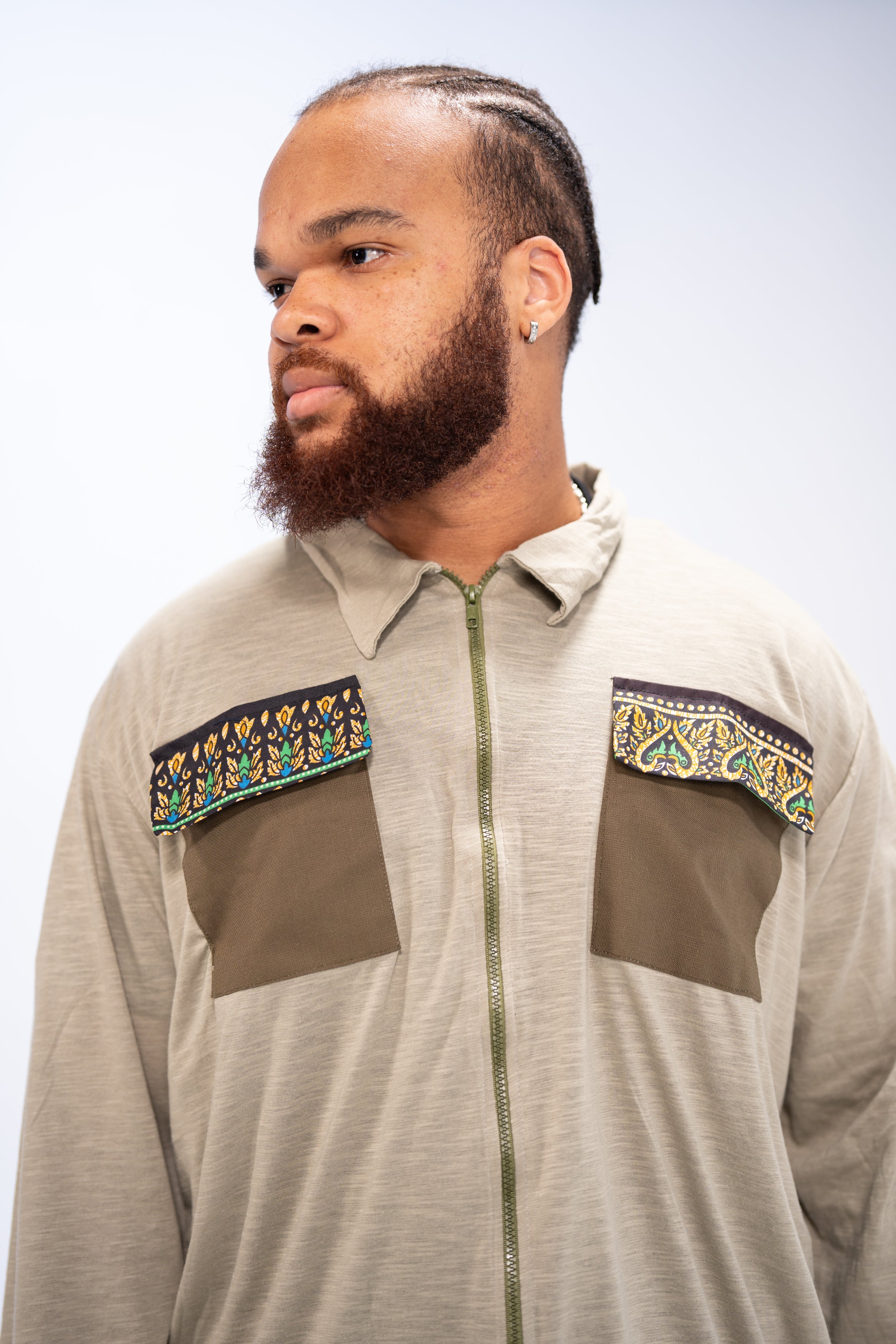 Jabari Men's African Print Top and Pant ( Print on Cotton)